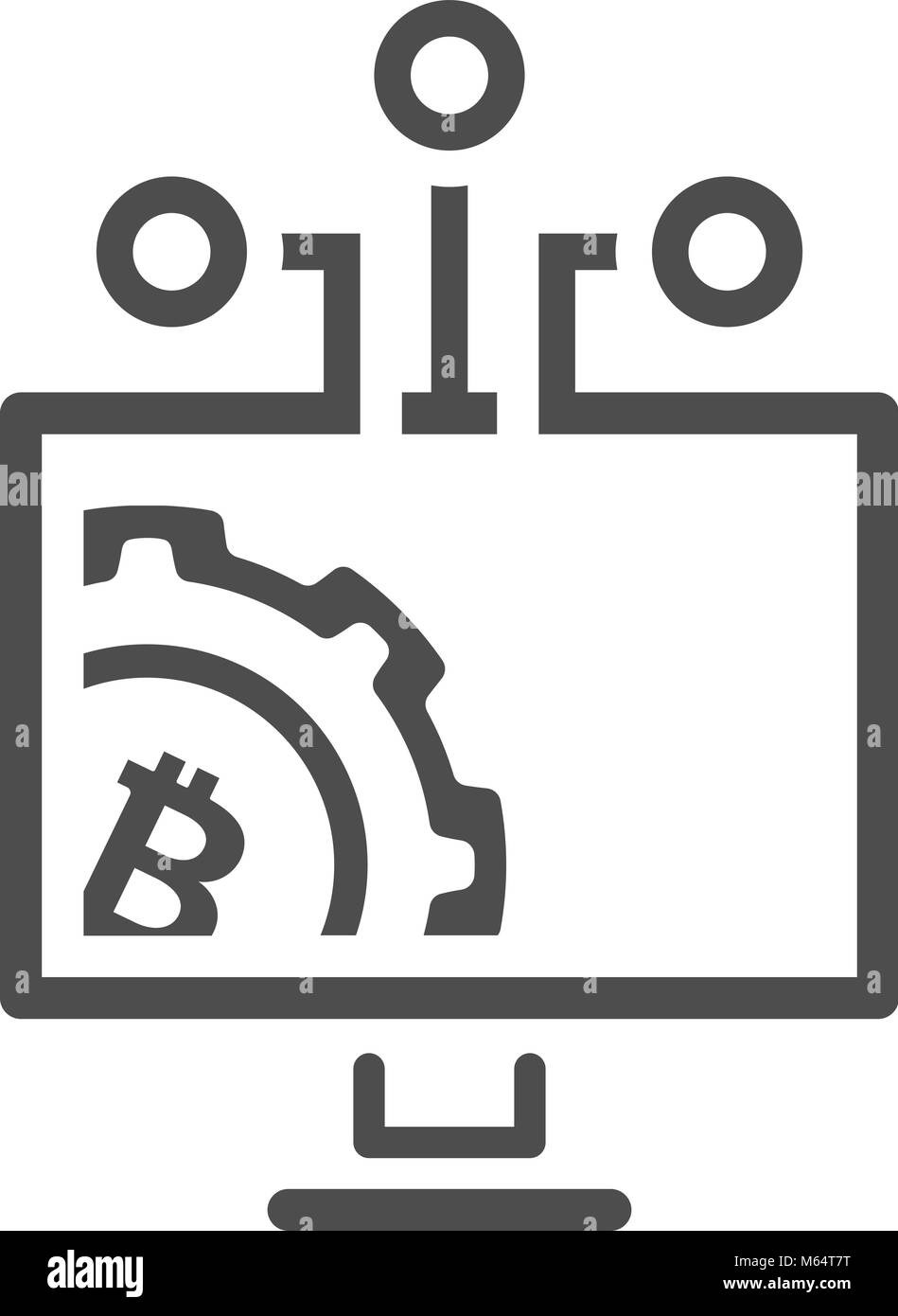 Piscine minière Bitcoin Icône. Illustration de Vecteur