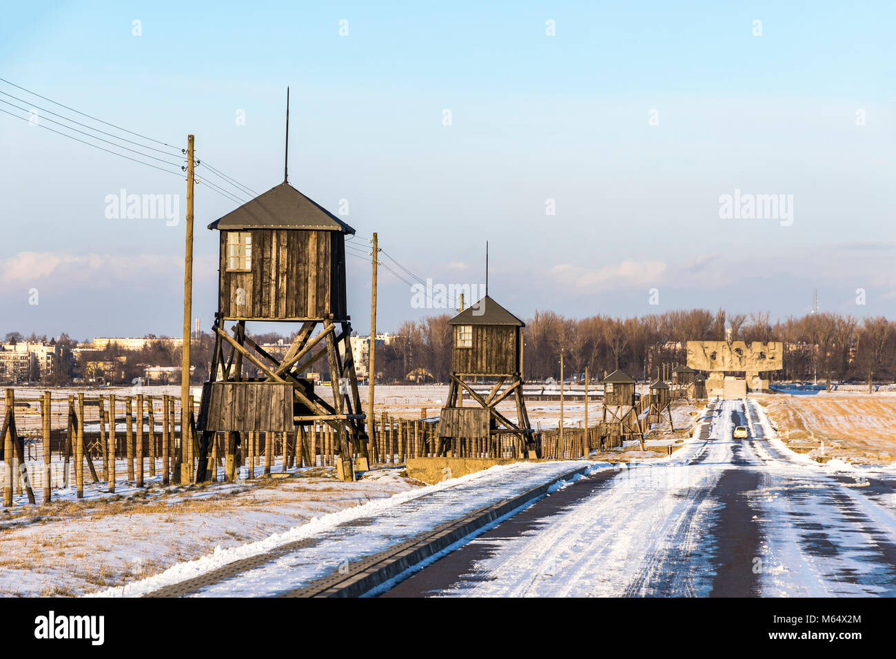 La Route de la mémoire dans le camp de concentration de Majdanek à Lublin, Pologne Banque D'Images