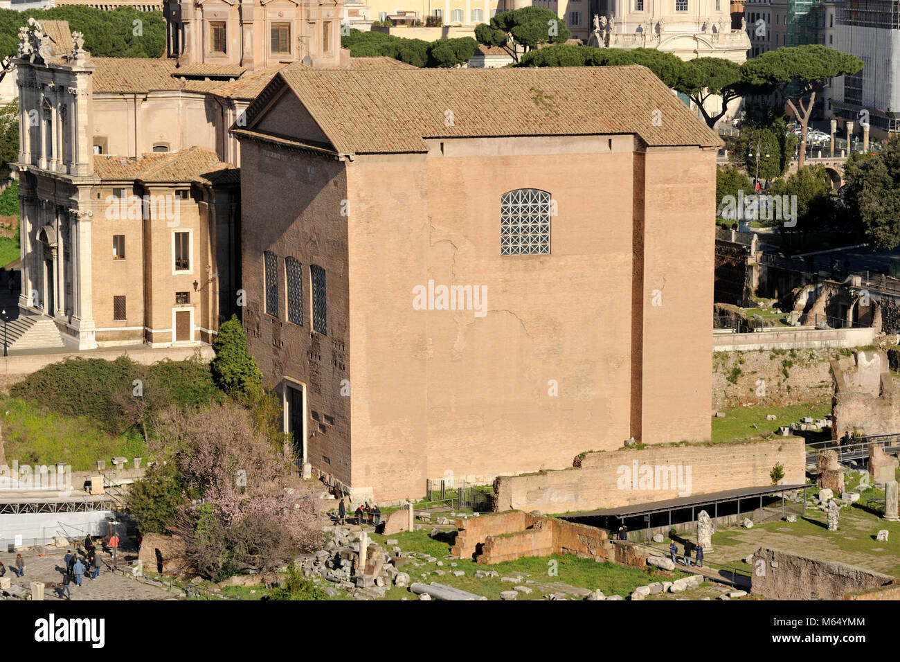Italie, Rome, Forum romain, bâtiment Curia Julia, ancien Sénat romain Banque D'Images