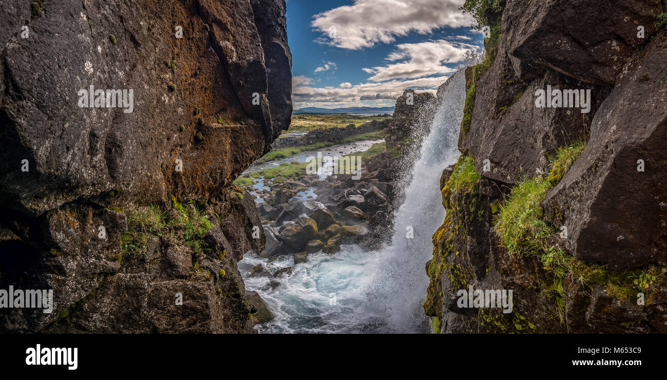Le Parc National de Thingvellir, Site du patrimoine mondial de l'Unesco, de l'Islande Banque D'Images