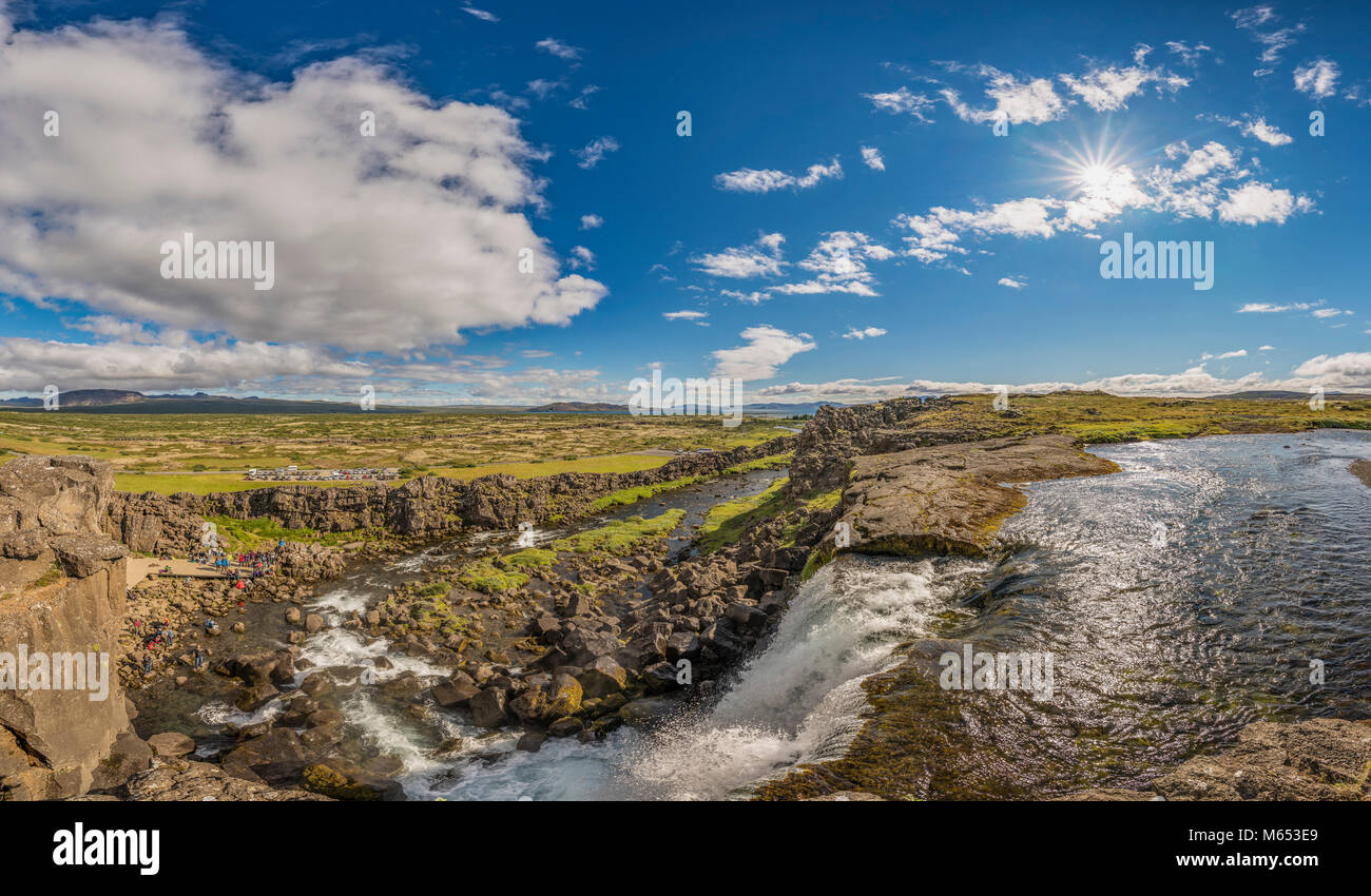 Le Parc National de Thingvellir, Site du patrimoine mondial de l'Unesco, de l'Islande. Banque D'Images