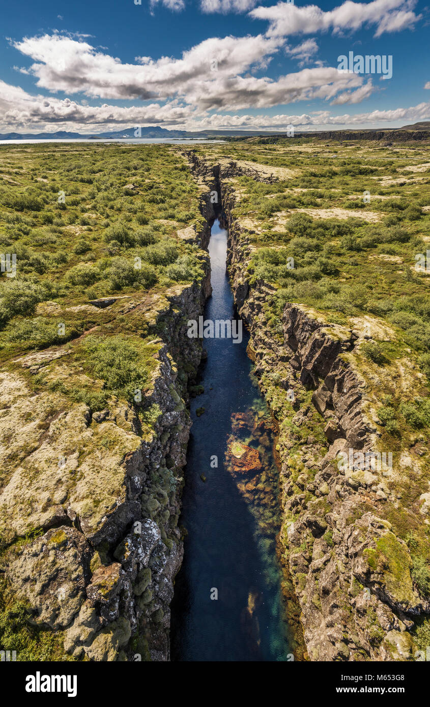 Le Parc National de Thingvellir, Site du patrimoine mondial de l'Unesco, de l'Islande. Banque D'Images