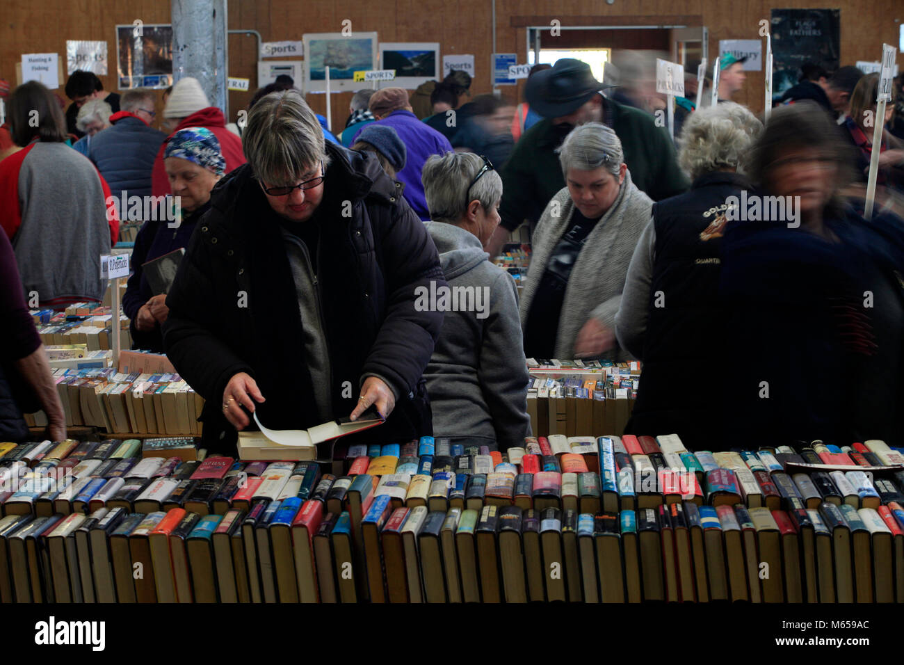 Foire du livre Founders Park, Nelson, Nouvelle-Zélande Banque D'Images