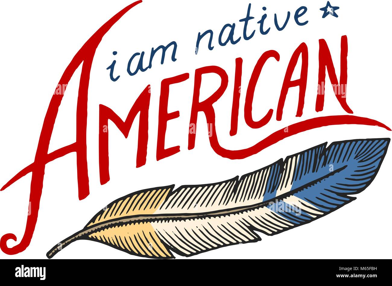 Native American flag. vieux ou étiquettes gravées à la main. dans de vieux croquis. Illustration de Vecteur