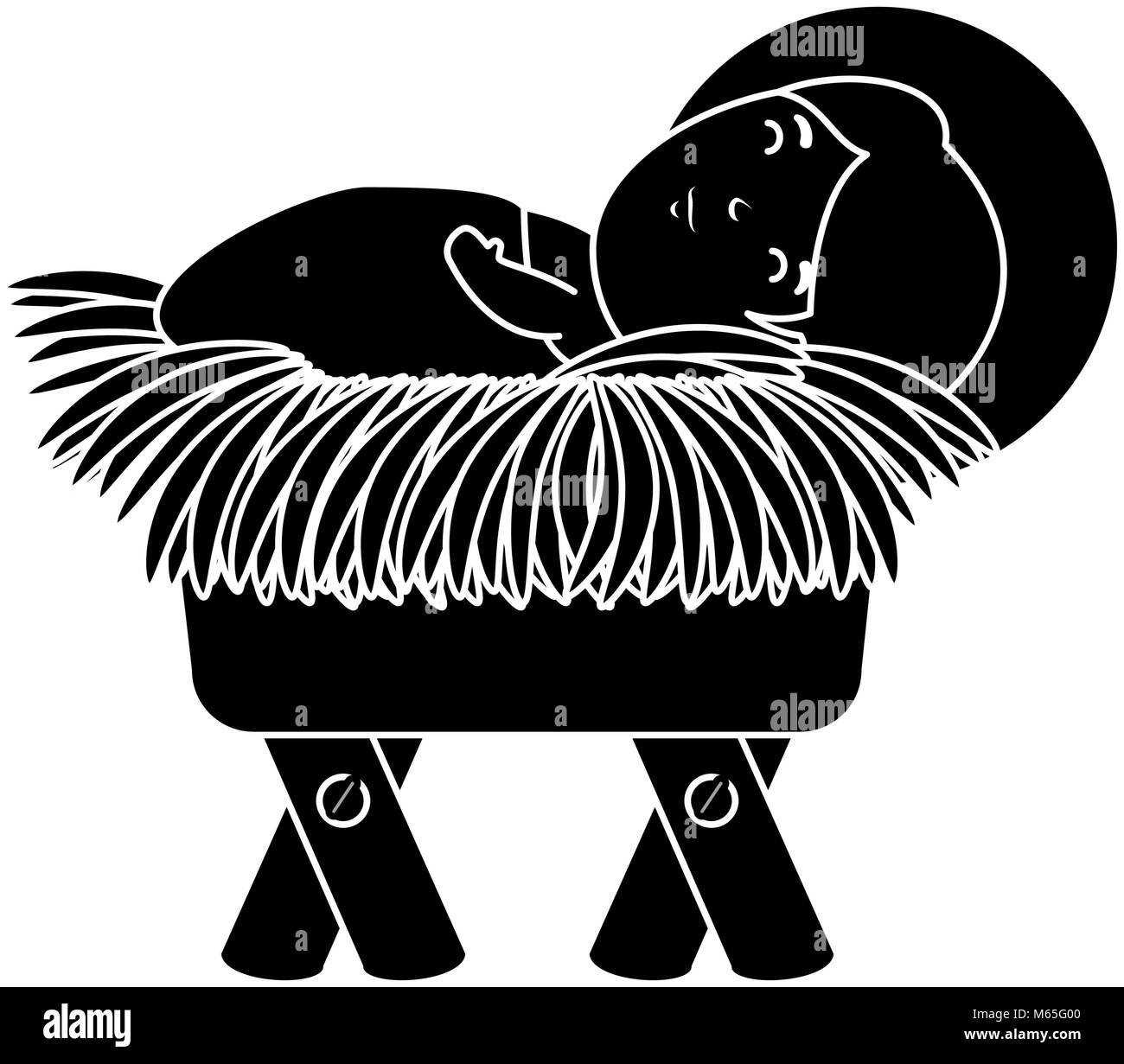 Mignon bébé Jésus dans la station Illustration de Vecteur