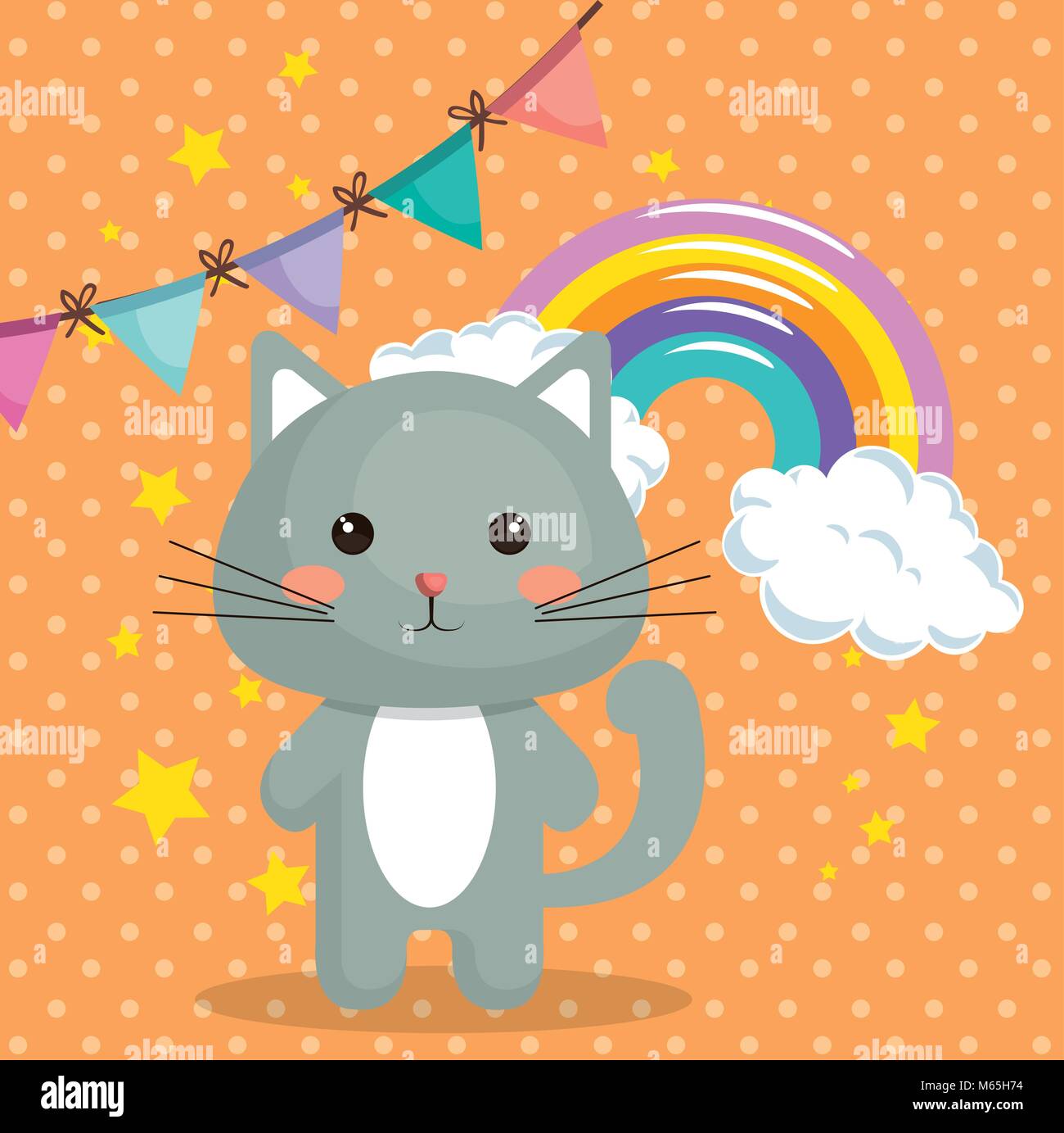 Chat mignon sweet kawaii avec carte d