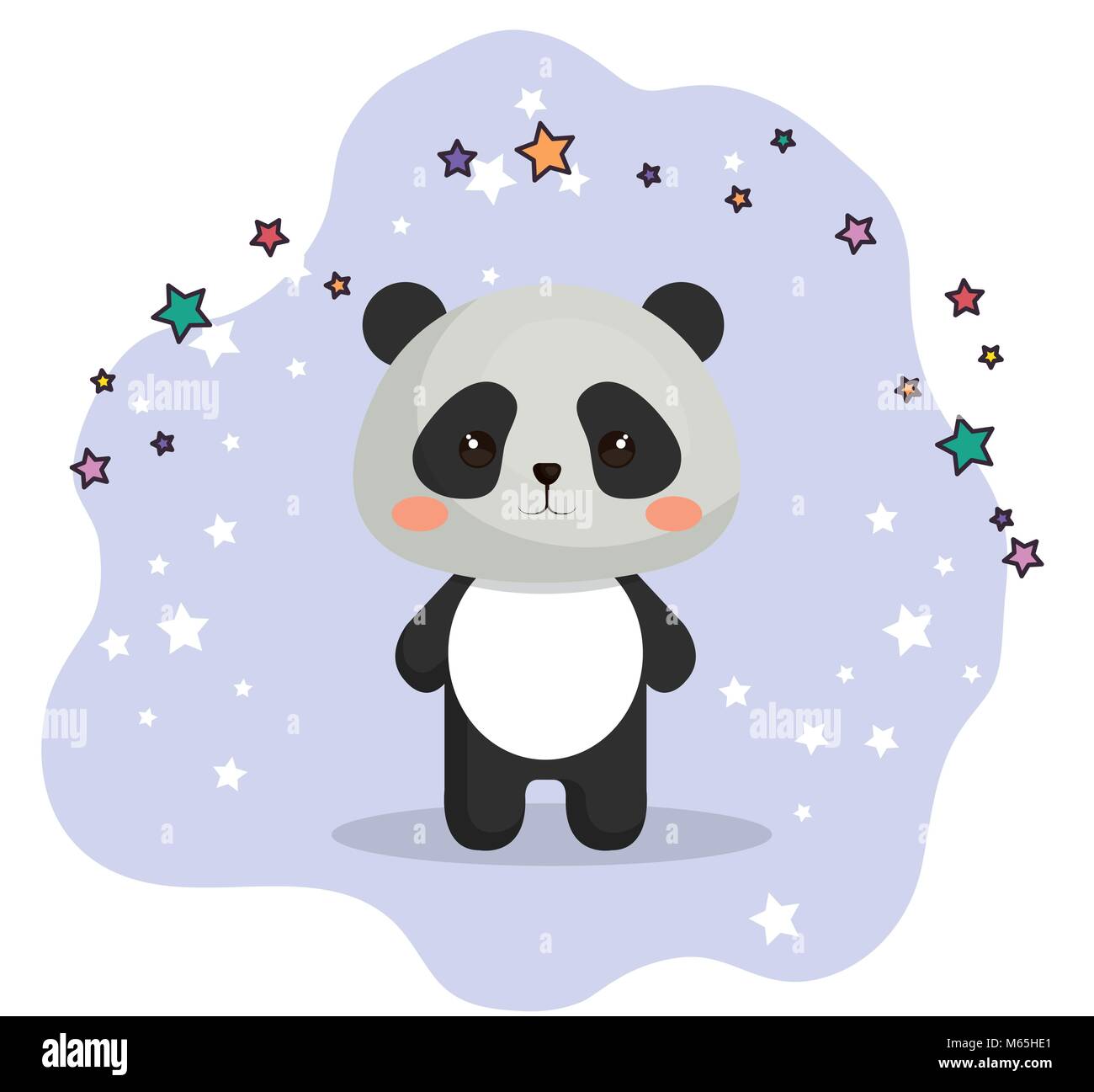 Cute Bear Panda Kawaii Carte D Anniversaire Image Vectorielle Stock Alamy