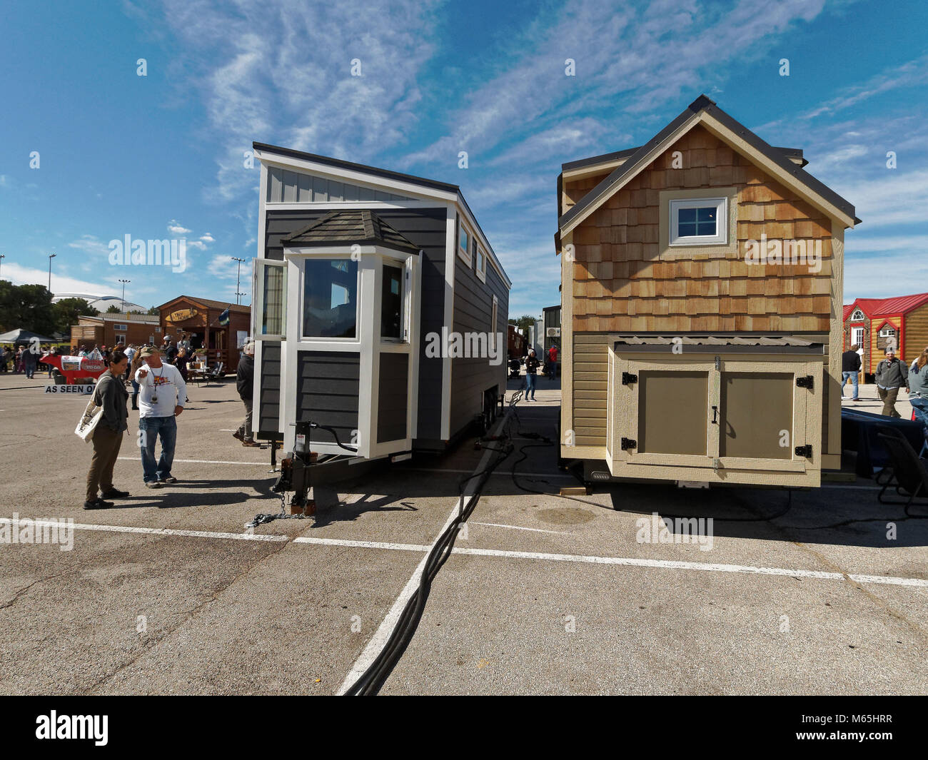 Au congrès national de la chambre affiché certains vendeurs Jamboree hiomes personnalisé avec de moins de 500 m² espace de vie. La plupart ont été avec des roues pour satisfaire la réglementation locale pour une maison mobile. Maison idéale pour résidence secondaire, minimalistes et d'obtenir des sans-abri a commencé. Banque D'Images