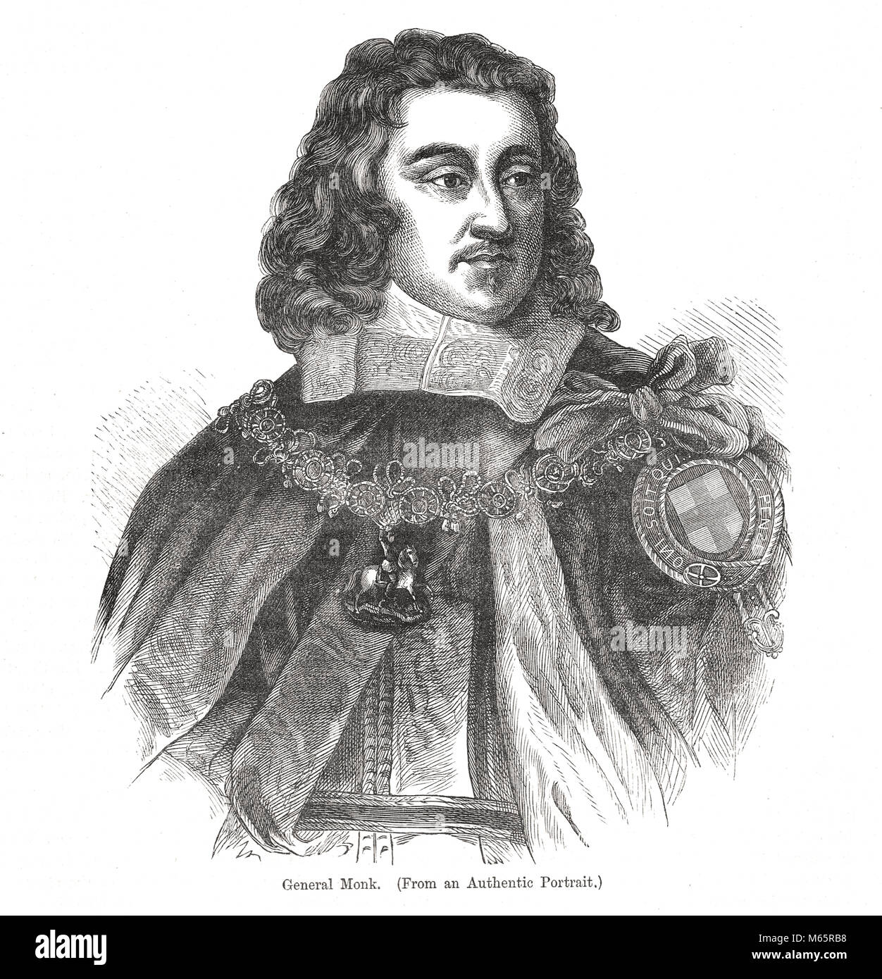 Général Monck, George Monck, duc d'Albemarle, 1608-1670, et homme d'État anglais, figure clé de la restauration de la monarchie du roi Charles II Banque D'Images
