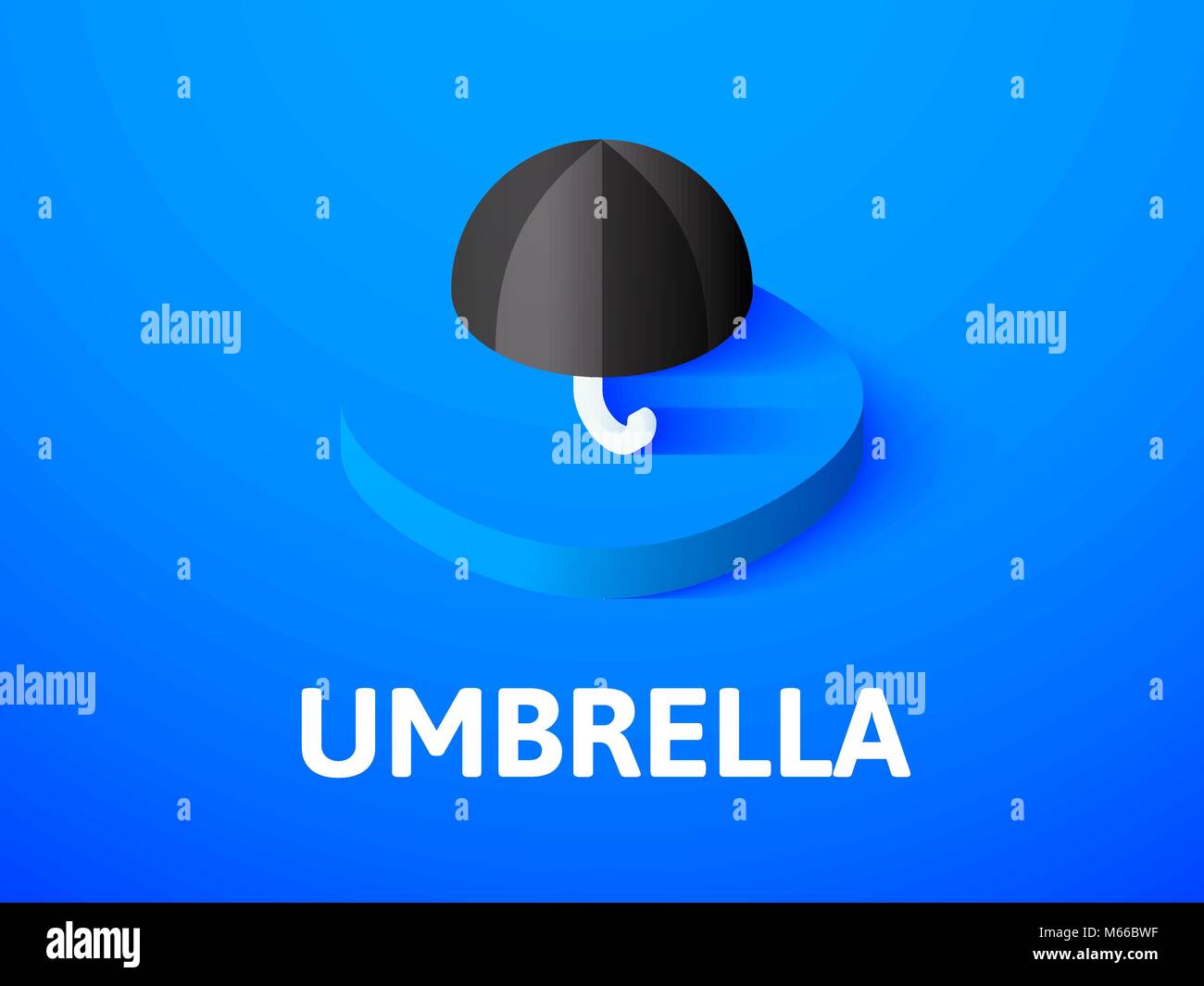 Icône isométrique parapluie, isolée sur un fond de couleur Illustration de Vecteur