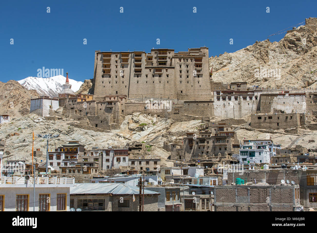 Le palais de Leh au Ladakh, le Jammu-et-Cachemire, l'Inde Banque D'Images