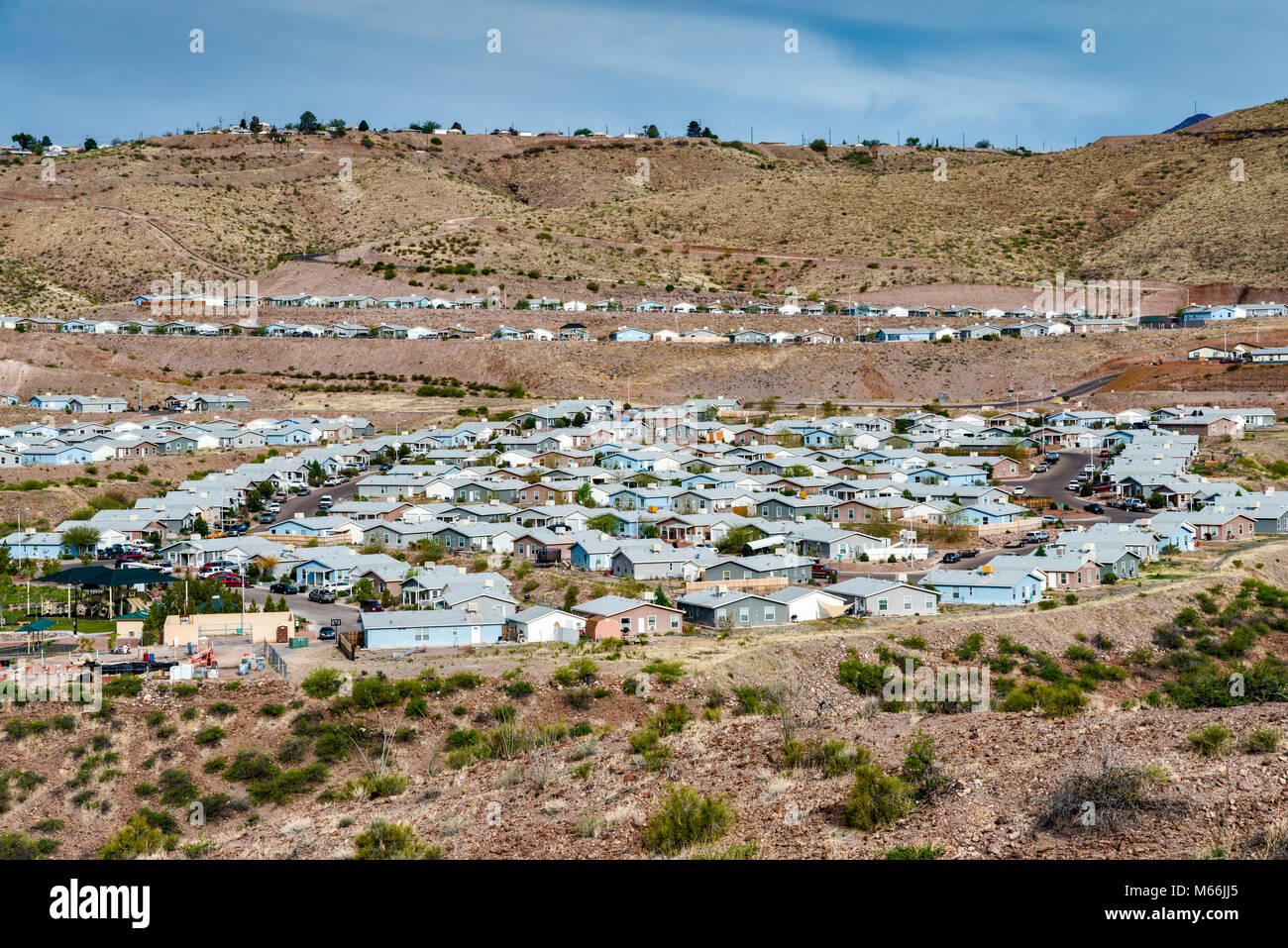 Des maisons en zone résidentielle de ville de compagnie de Morenci, Arizona, USA Banque D'Images