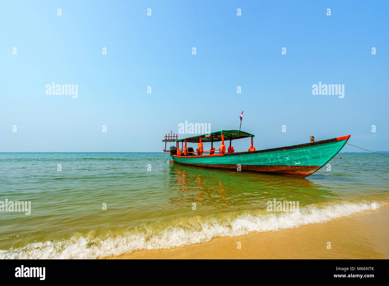 Belle plage, plage d'Otres, Sihanoukville, Cambodge. Voile sur la plage Banque D'Images