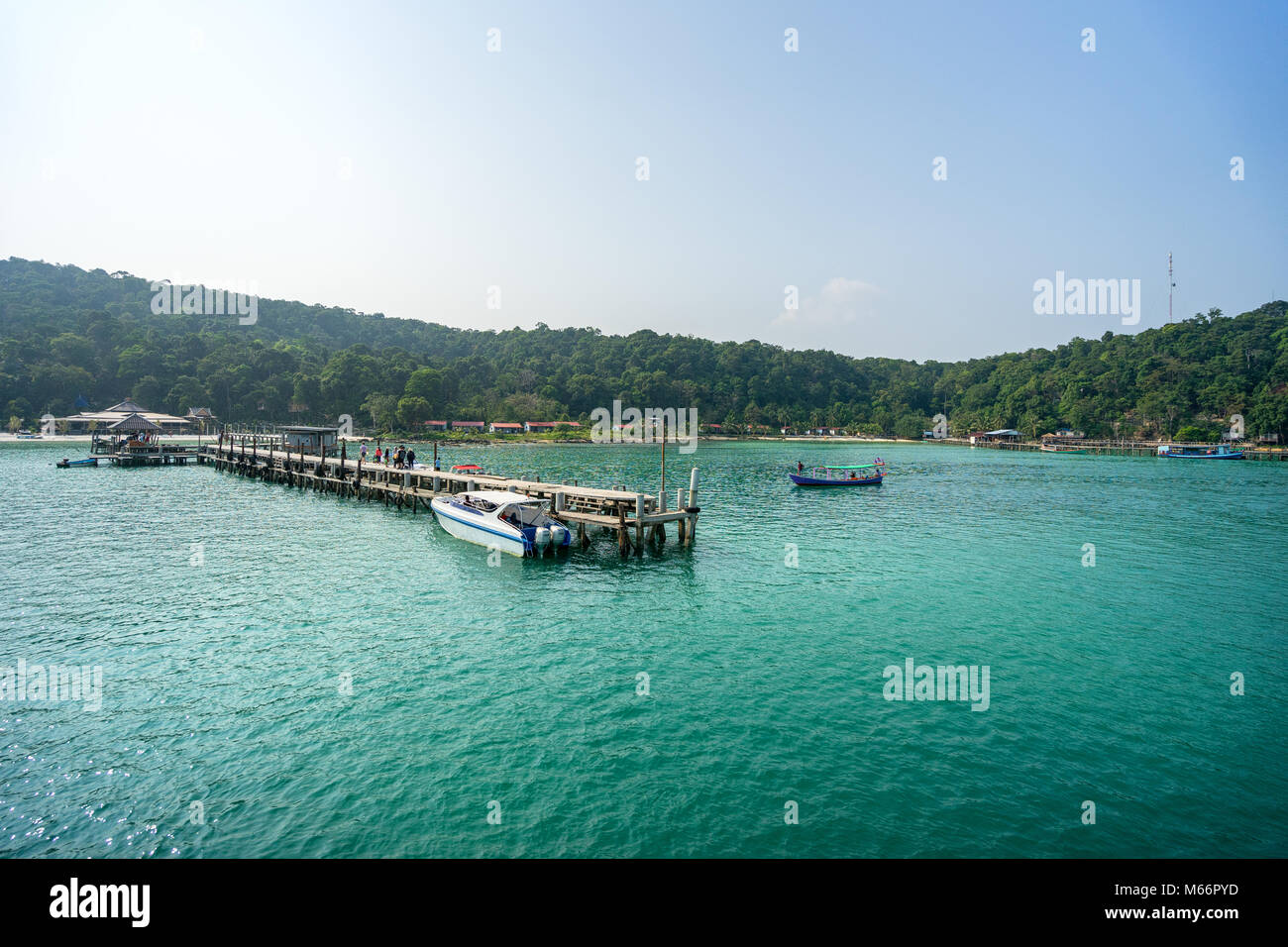 Belle plage sur l'île de Koh Rong Samloem, Sihanoukville, Cambodge. Banque D'Images