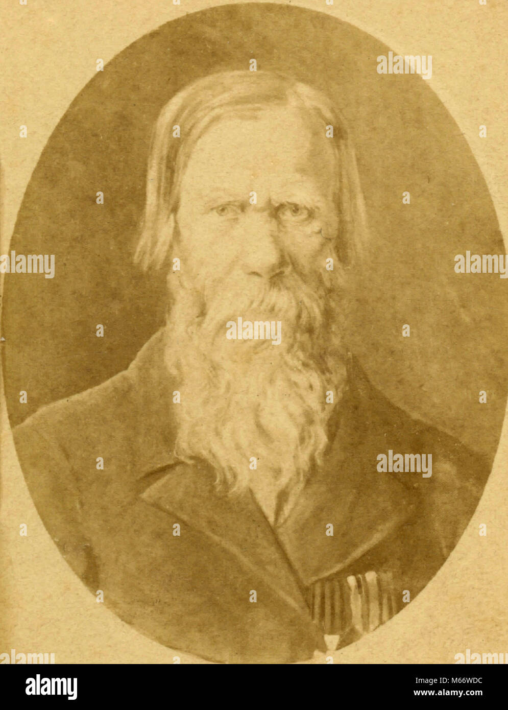 Portrait d'un vieil homme barbu, Italie 1850 Banque D'Images