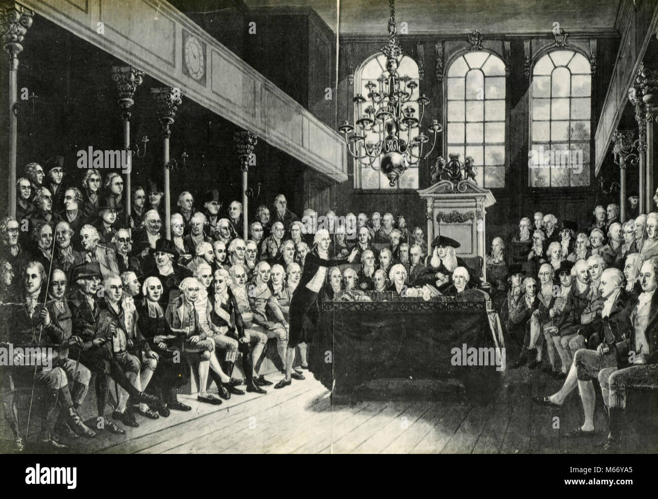 William Pitt s'adresser à la Chambre, UK 1793 Banque D'Images
