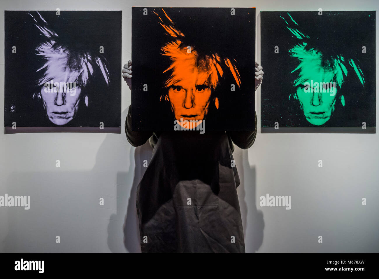 Londres, Royaume-Uni. 1er mars 2018. Andy Warhol, Six auto-portraits (1986, devis sur demande) - Christie's aperçu de l'après-guerre et contemporain de leur vente. Crédit : Guy Bell/Alamy Live News Banque D'Images