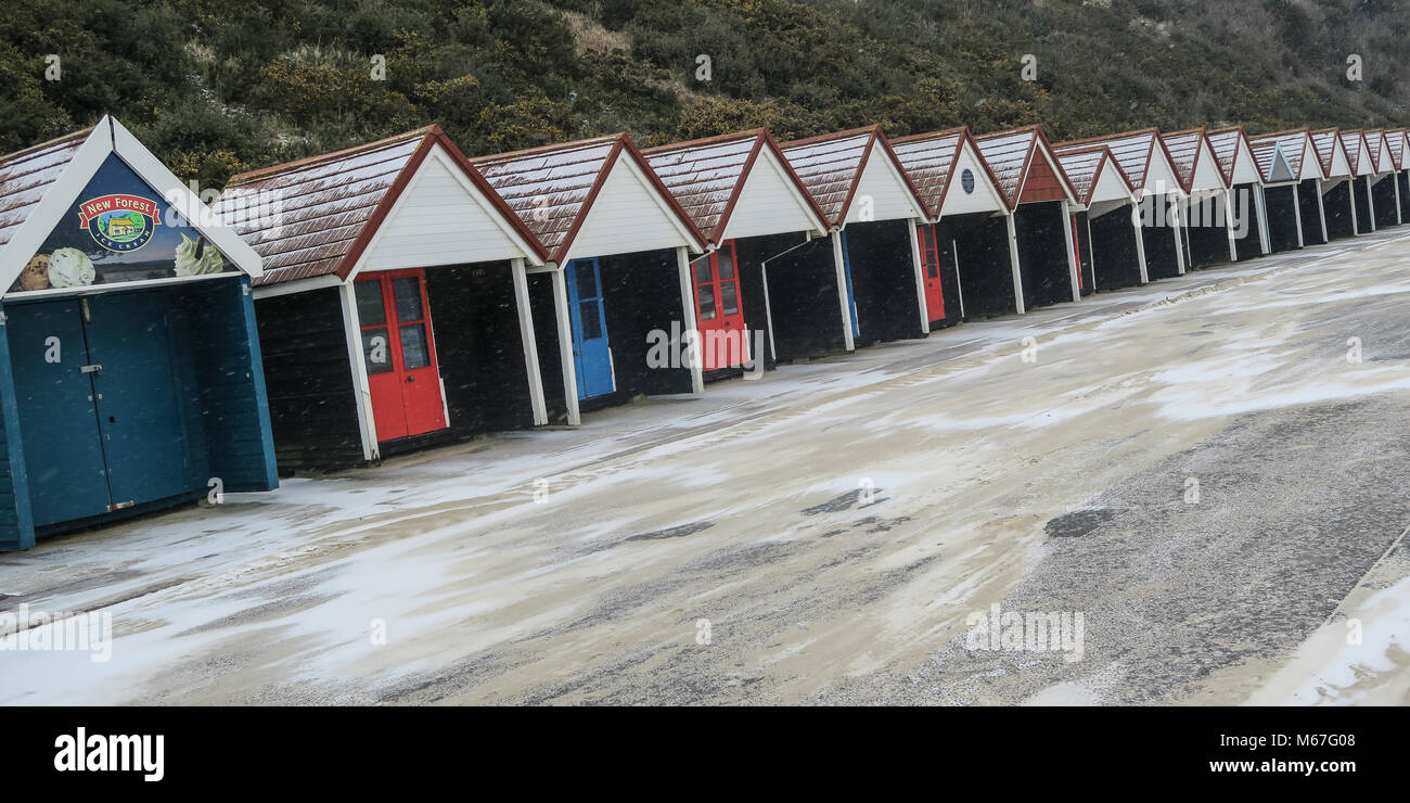 Surfeur des Neiges - La plage de Bournemouth 01 Mars 2018 Banque D'Images