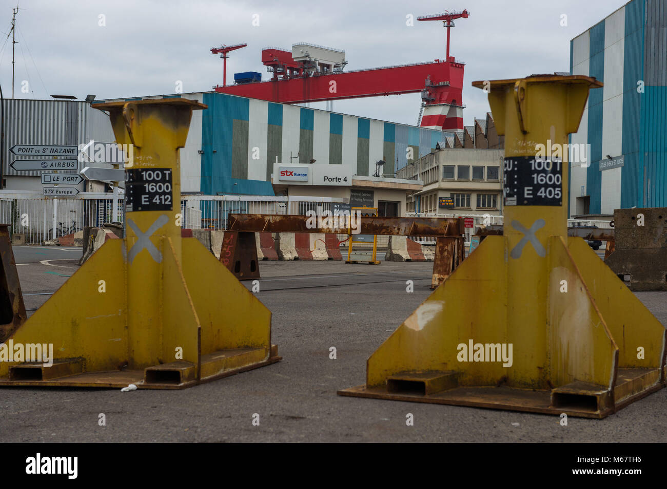 Saint Nazaire, chantier naval STX. La France. Banque D'Images