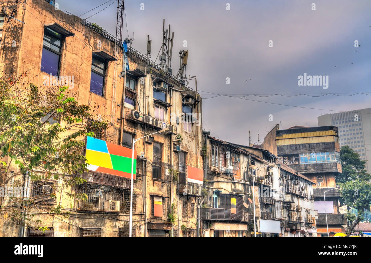 Bâtiments dans le centre de Mumbai, Inde Banque D'Images