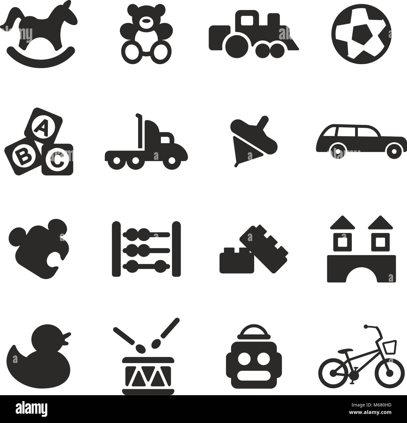 Icônes de jouets Illustration de Vecteur