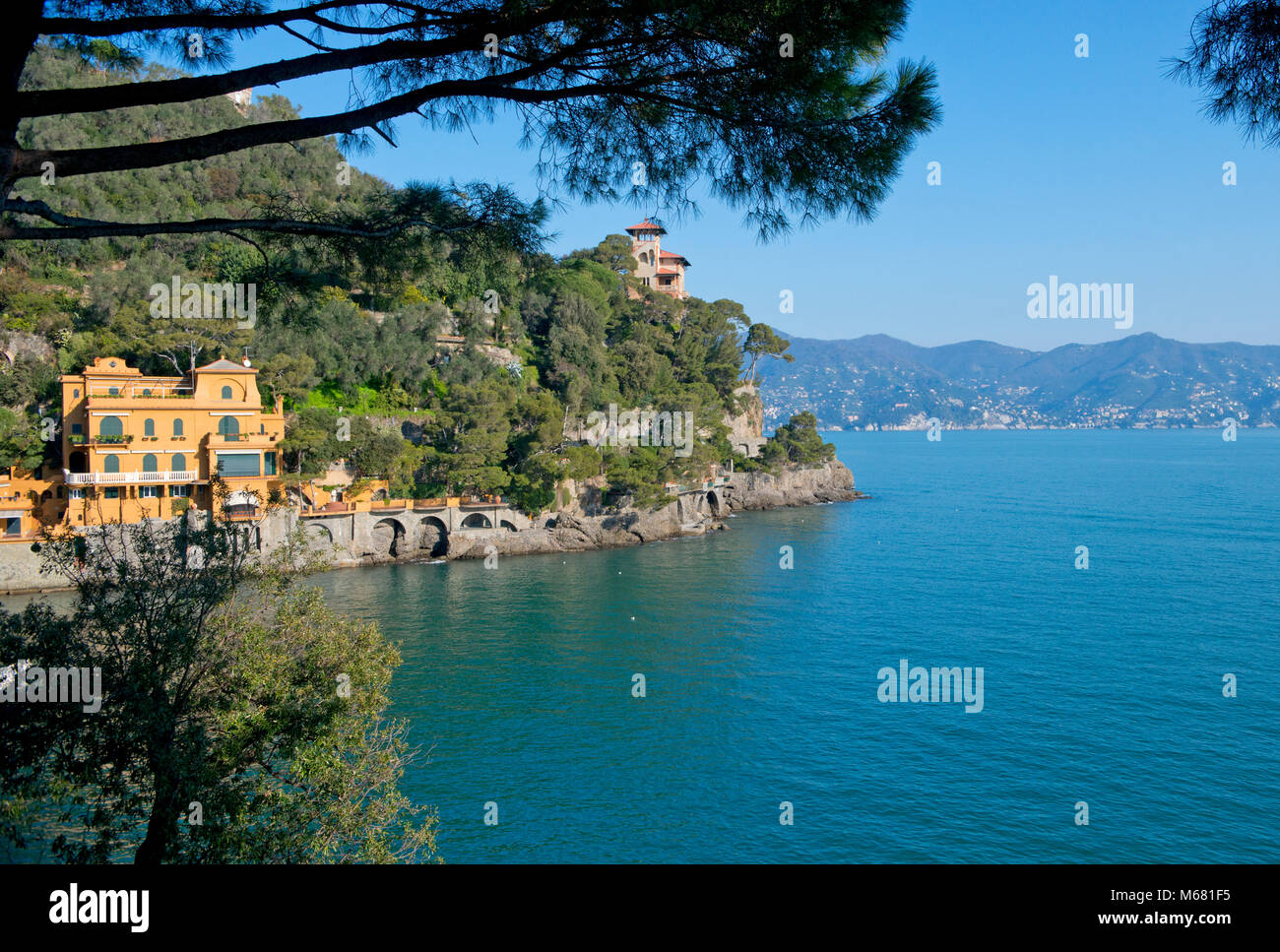 Château Paraggi, villa Bonomi Bolchini, Portofino, Paraggi, Santa Margherita Ligure, Italie Banque D'Images