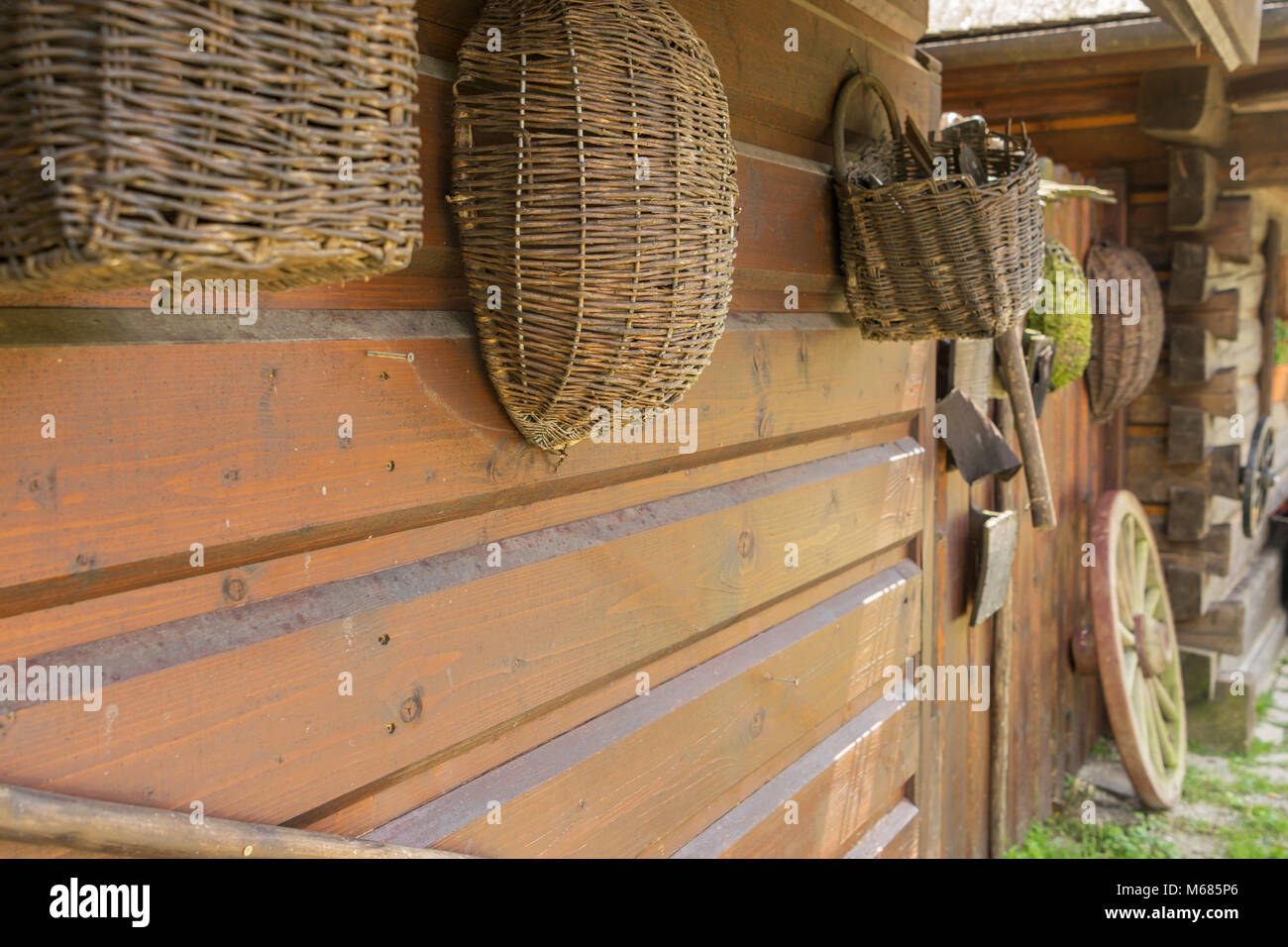 Outils de la vie médiévale de la ferme Banque D'Images
