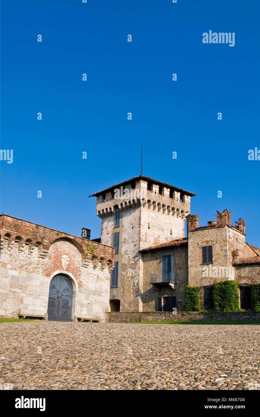 Château Visconti San Vito, Somma Lombardo, province de Varèse, Lombardie, Italie Banque D'Images