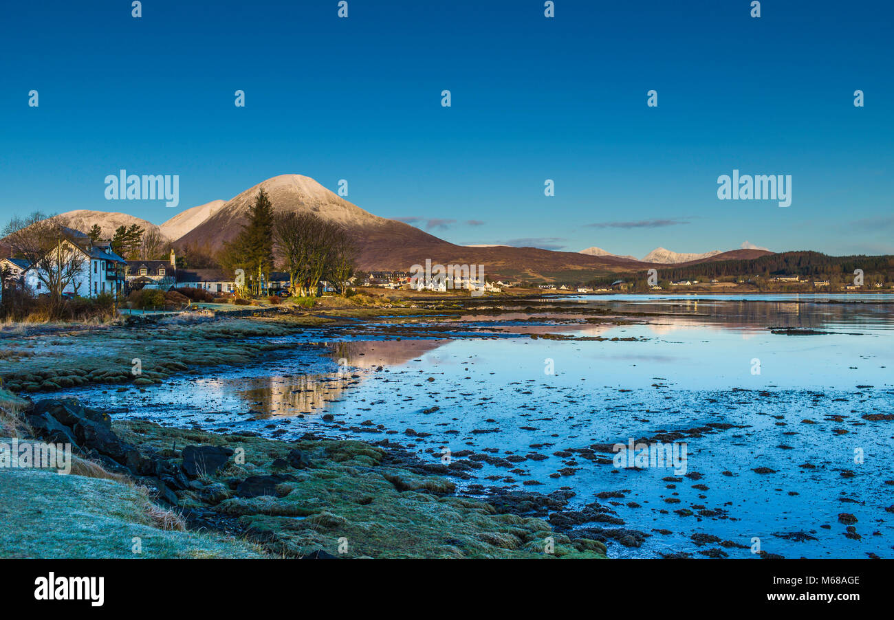 La ville de Broadford sur l'île de Skye. Banque D'Images