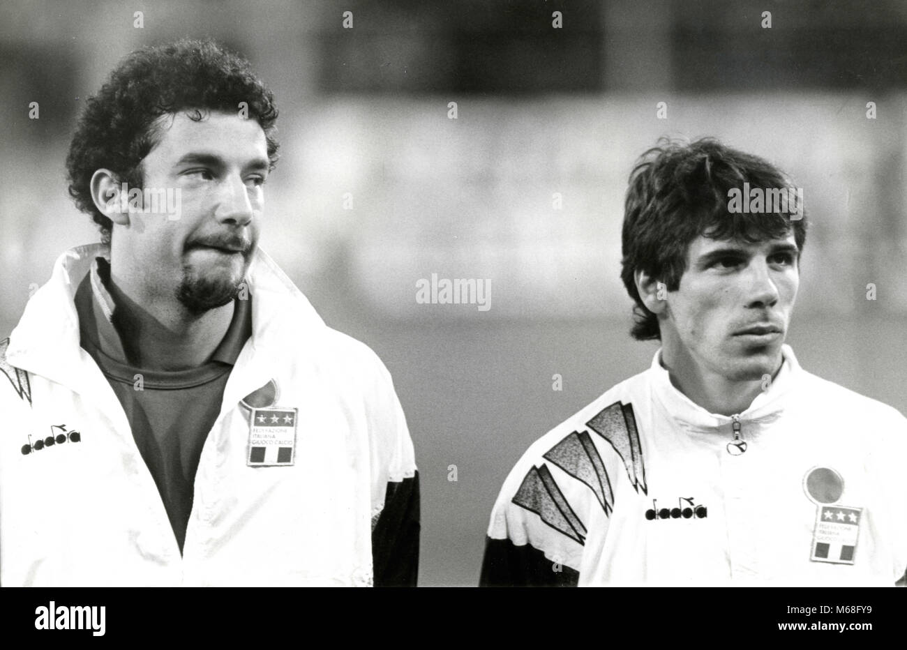 Joueurs de football italien Gianfranco Zola et Gianluca Vialli, années 90 Banque D'Images