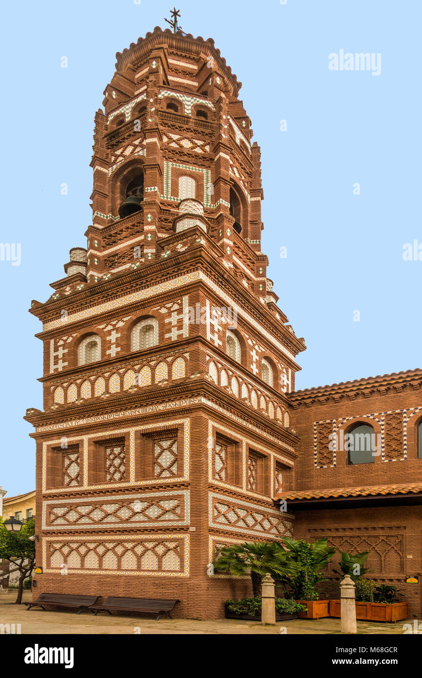 Copie de Torre de Utebo, Village Espagnol, Barcelone, Espagne Banque D'Images