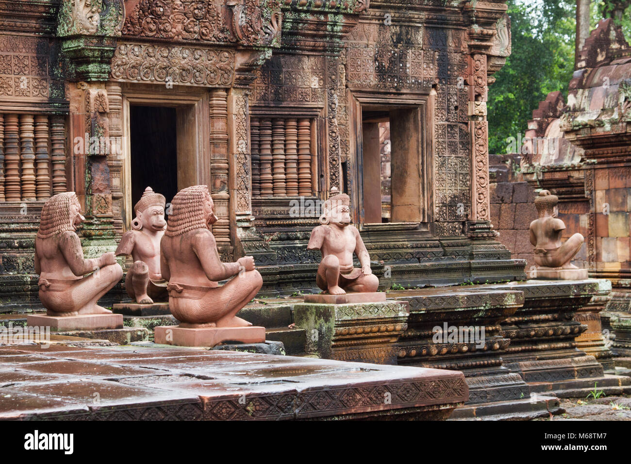 Banteay Srei, La Citadelle des femmes, ou près de Angkor Wat, au Cambodge. A été construit au 10e siècle. Banque D'Images