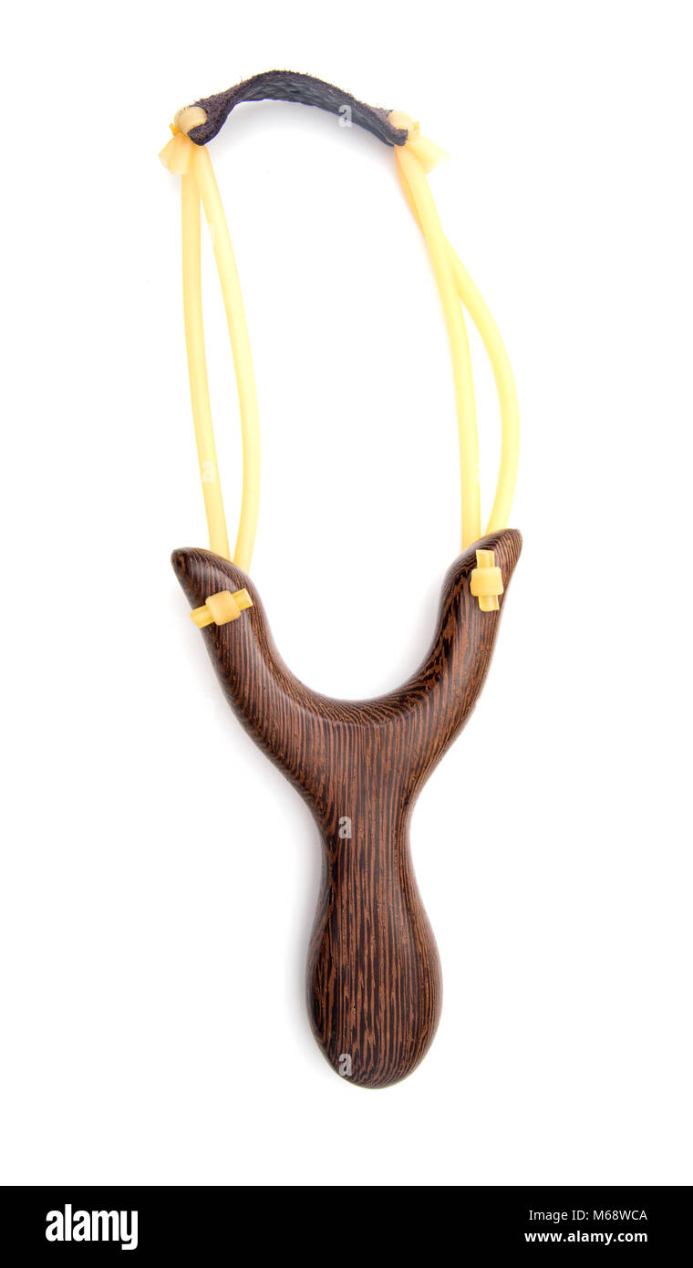 Slingshot moderne sur fond blanc Banque D'Images