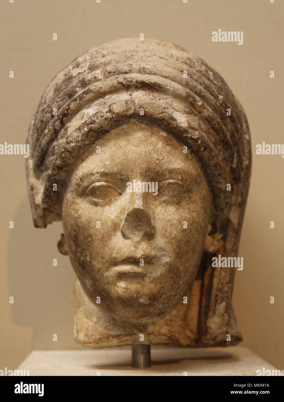 En tête d'une statue d'un velied prêtresse de la déesse Vesta. Roman, 100 AD. L'Italie. British Museum. Londres. Banque D'Images