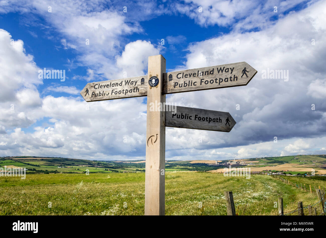 Le doigt Clevland poster les panneaux indiquant le chemin de Cleveland North Yorkshire England UK Banque D'Images