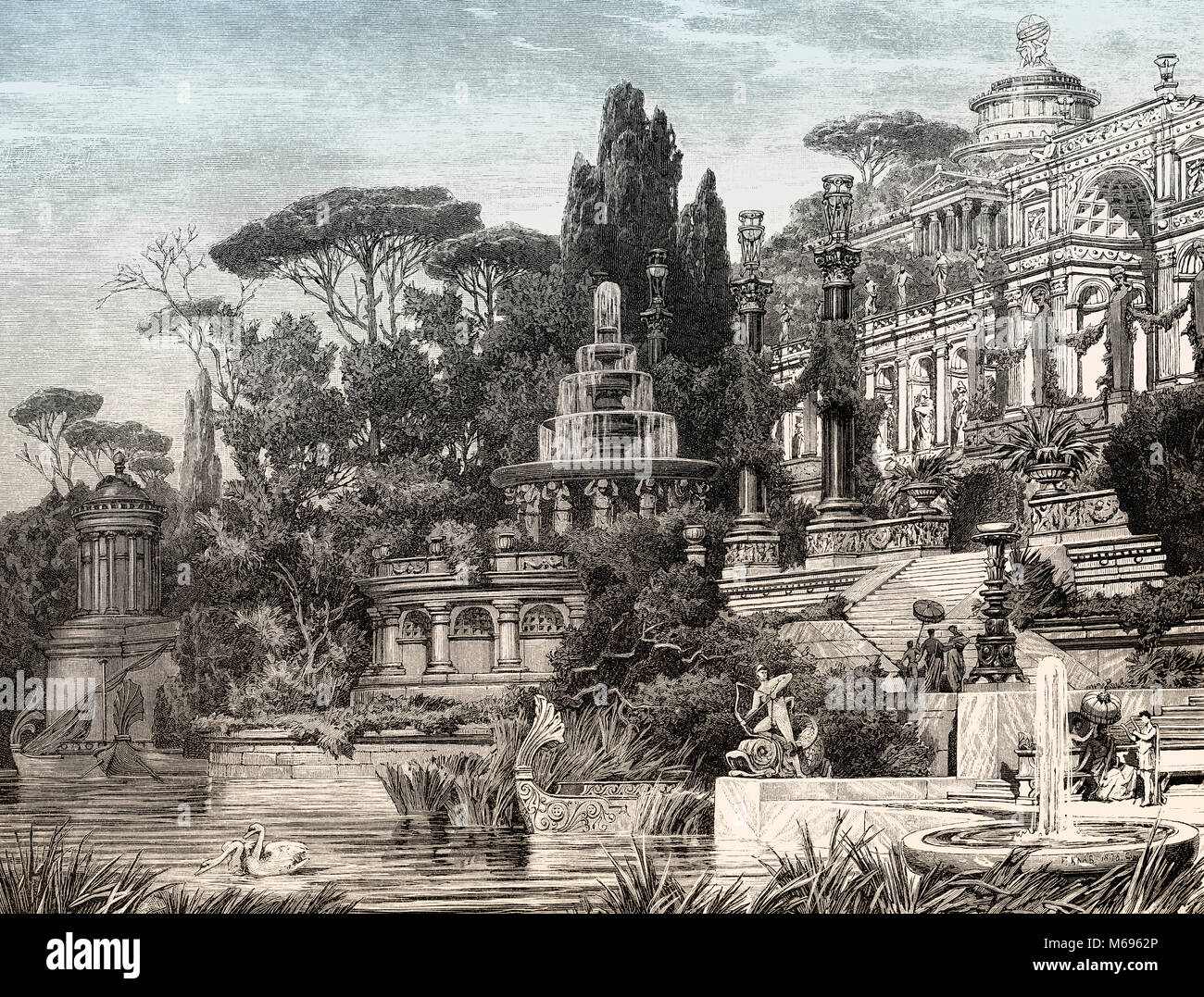 Villa de luxe dans l'ancienne Rome Banque D'Images