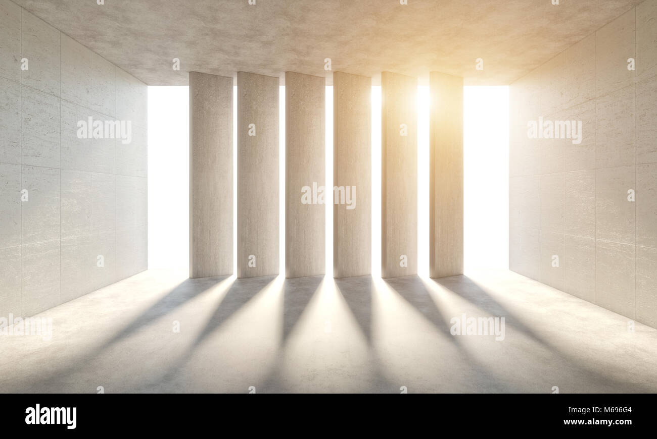 Résumé local en béton avec lumière naturelle de l'image de rendu 3D Banque D'Images