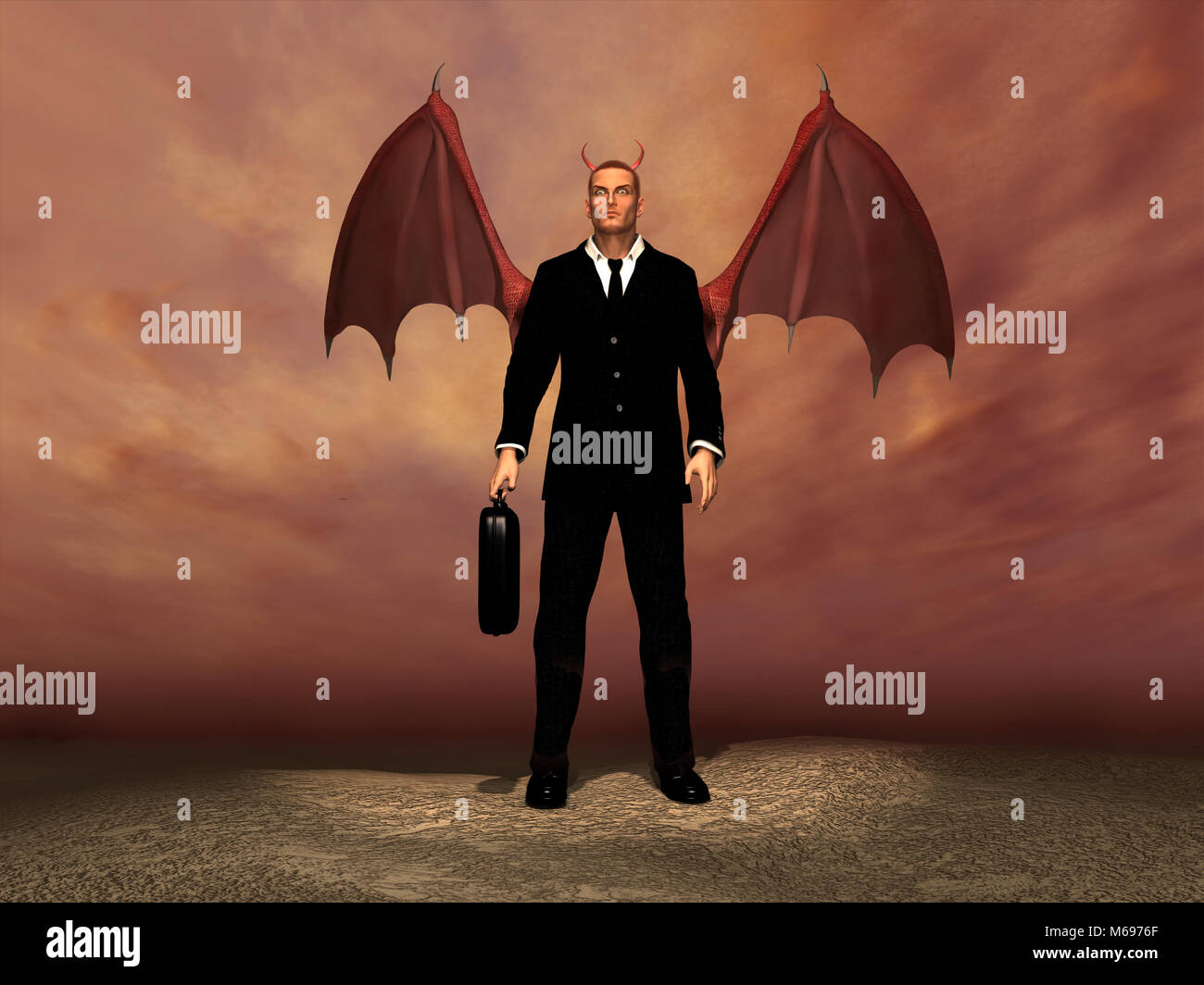 Homme d'affaires comme un diable Banque D'Images