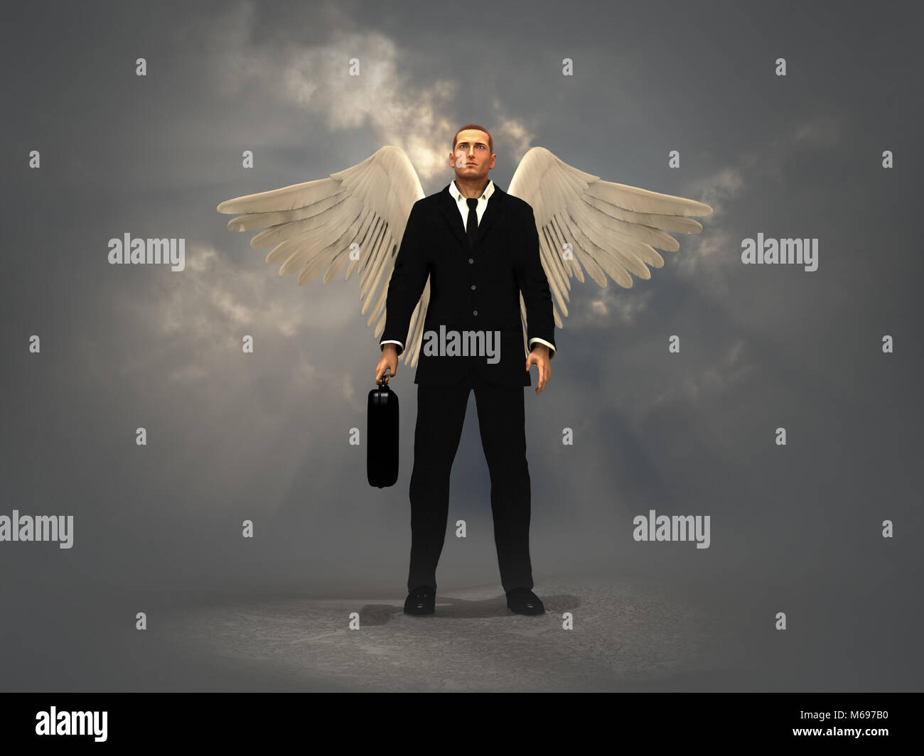 Businessman with wings Banque D'Images