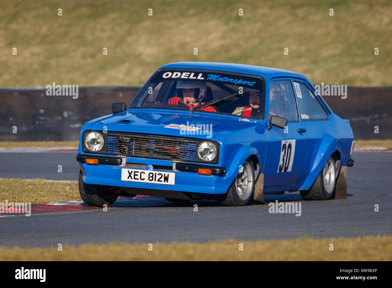 Kevin Boyle et Jamie Vaughan dans le 2 litres à la Ford Escort 2018 Actus Rallye Stade Snetterton, Norfolk, Royaume-Uni. Banque D'Images