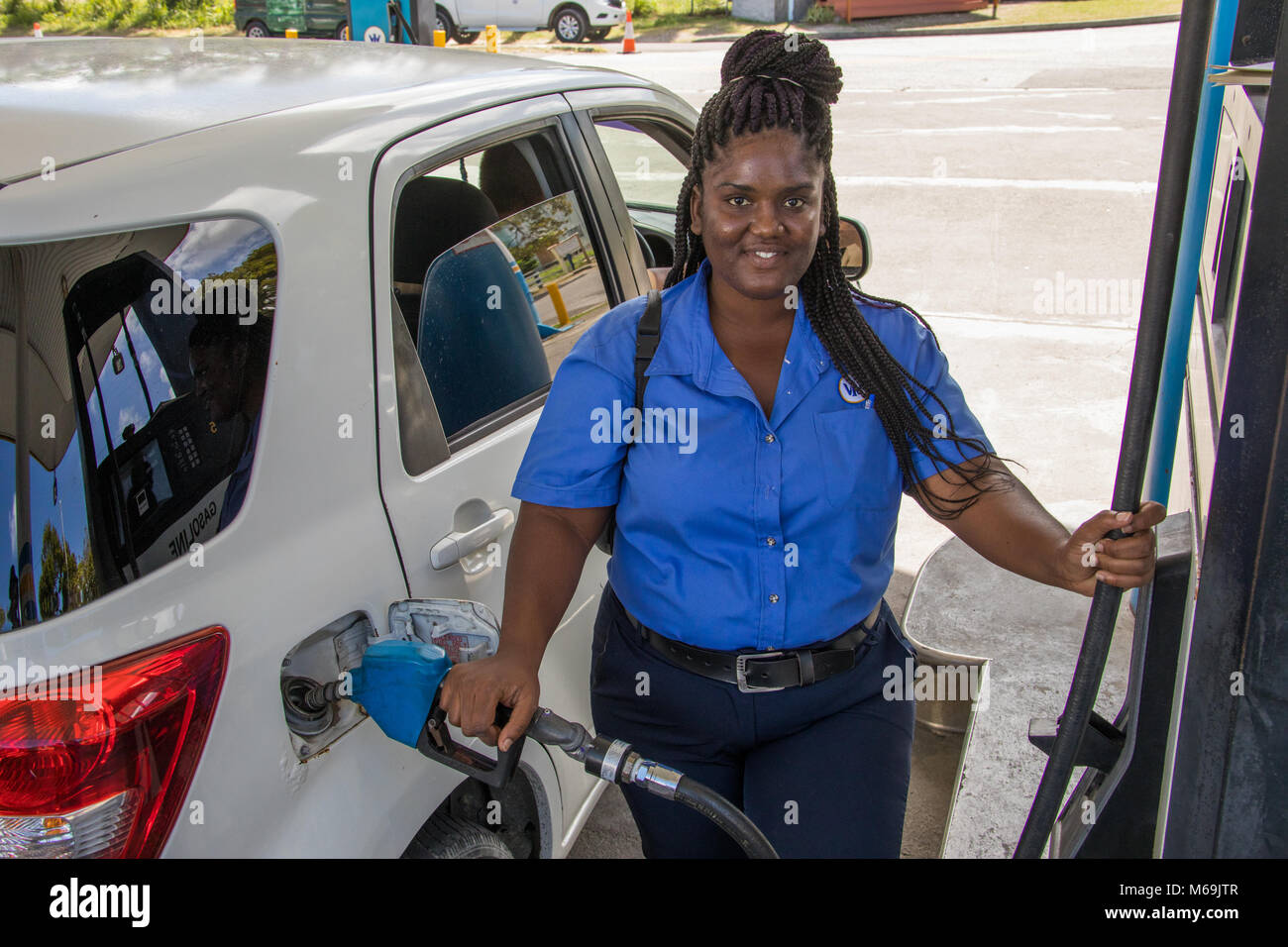 Station service à Antigua Banque D'Images