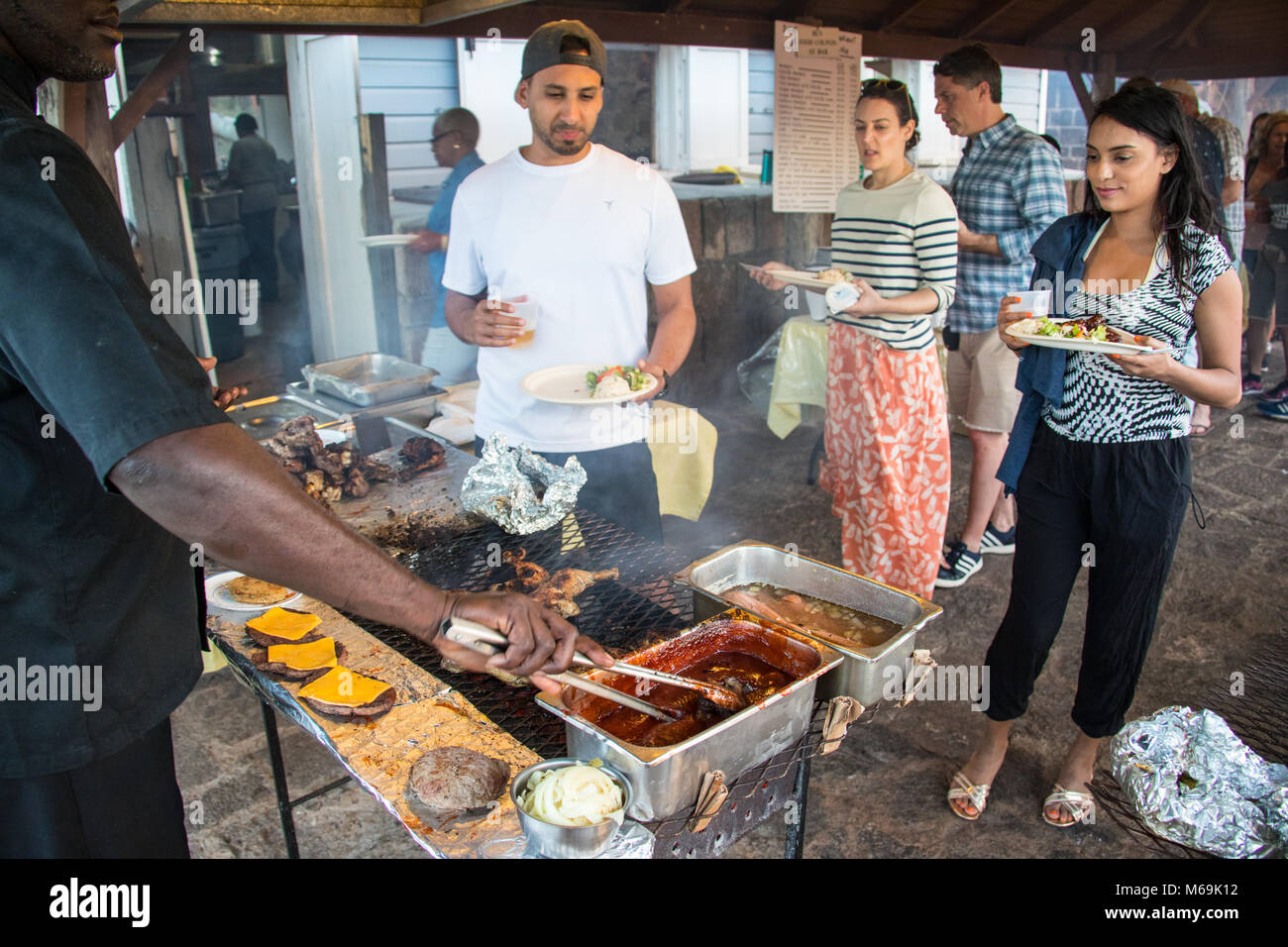 Shirley Heights dimanche barbecue, Antigua Banque D'Images