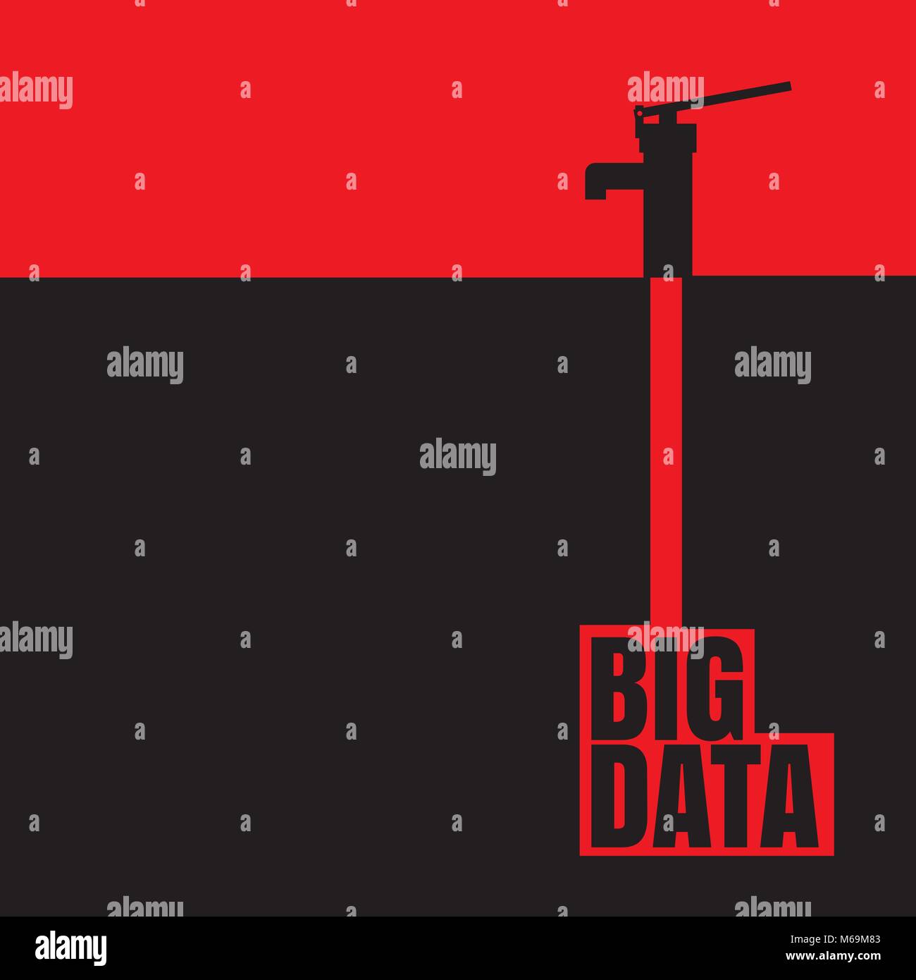 Big Data Pump afficher profonde connaissance Illustration de Vecteur
