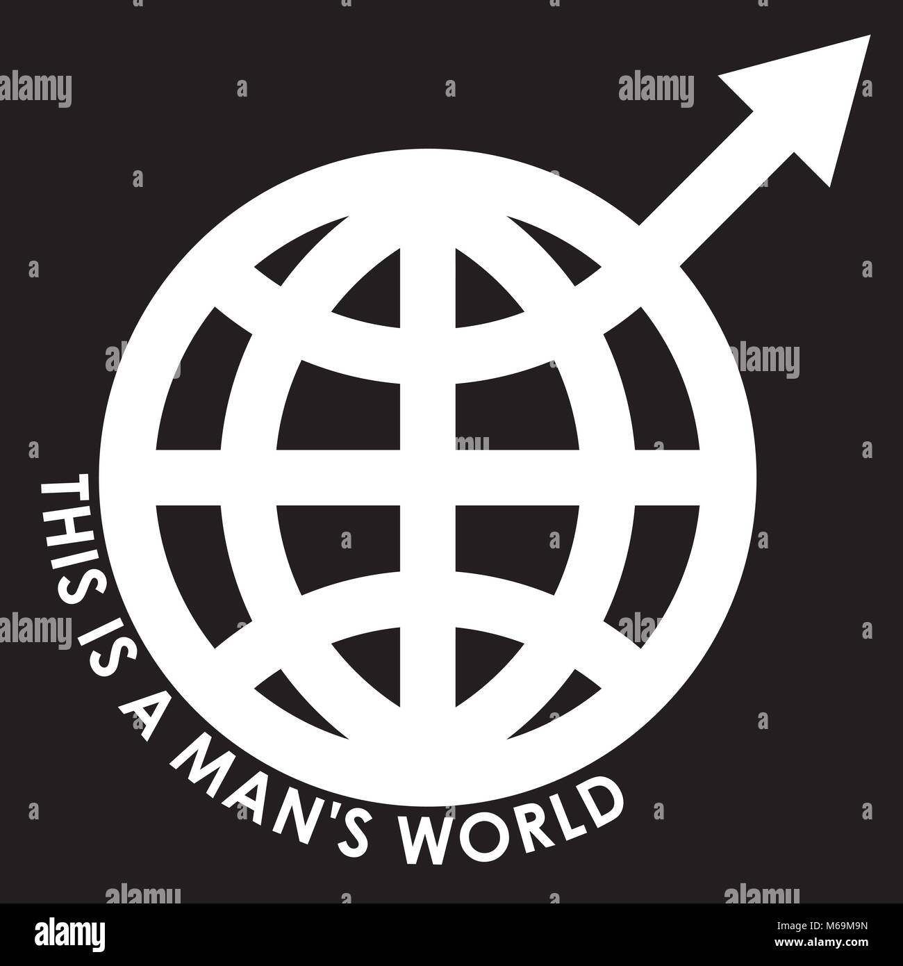 C'est un monde d'hommes - symbole de domination masculine Illustration de Vecteur