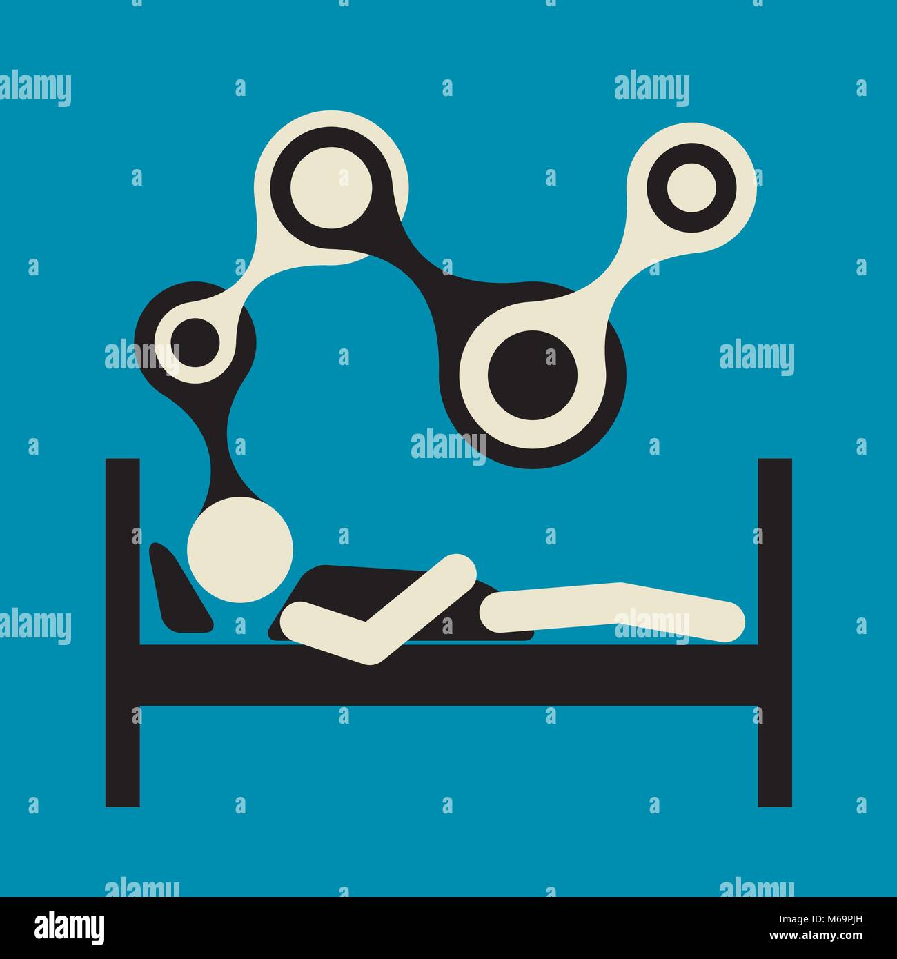 Rêves - sleeping in bed Illustration de Vecteur