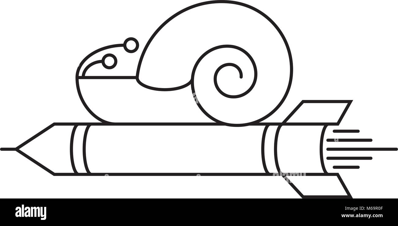L'accélération : snail sur la fusée Illustration de Vecteur