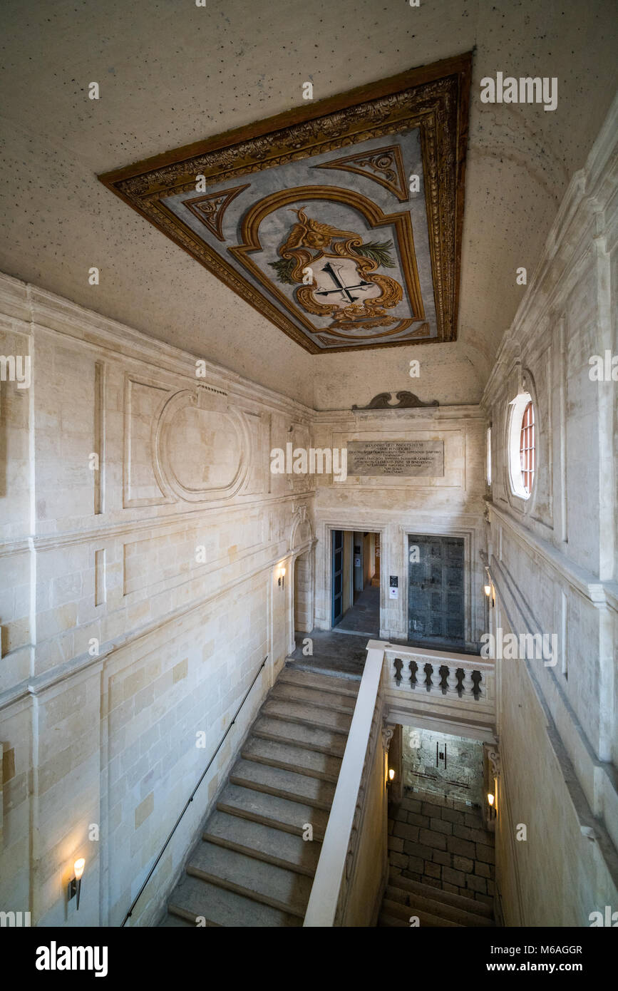 Intérieur de l'inquisitor's palace, de Malte, de l'Europe. Banque D'Images