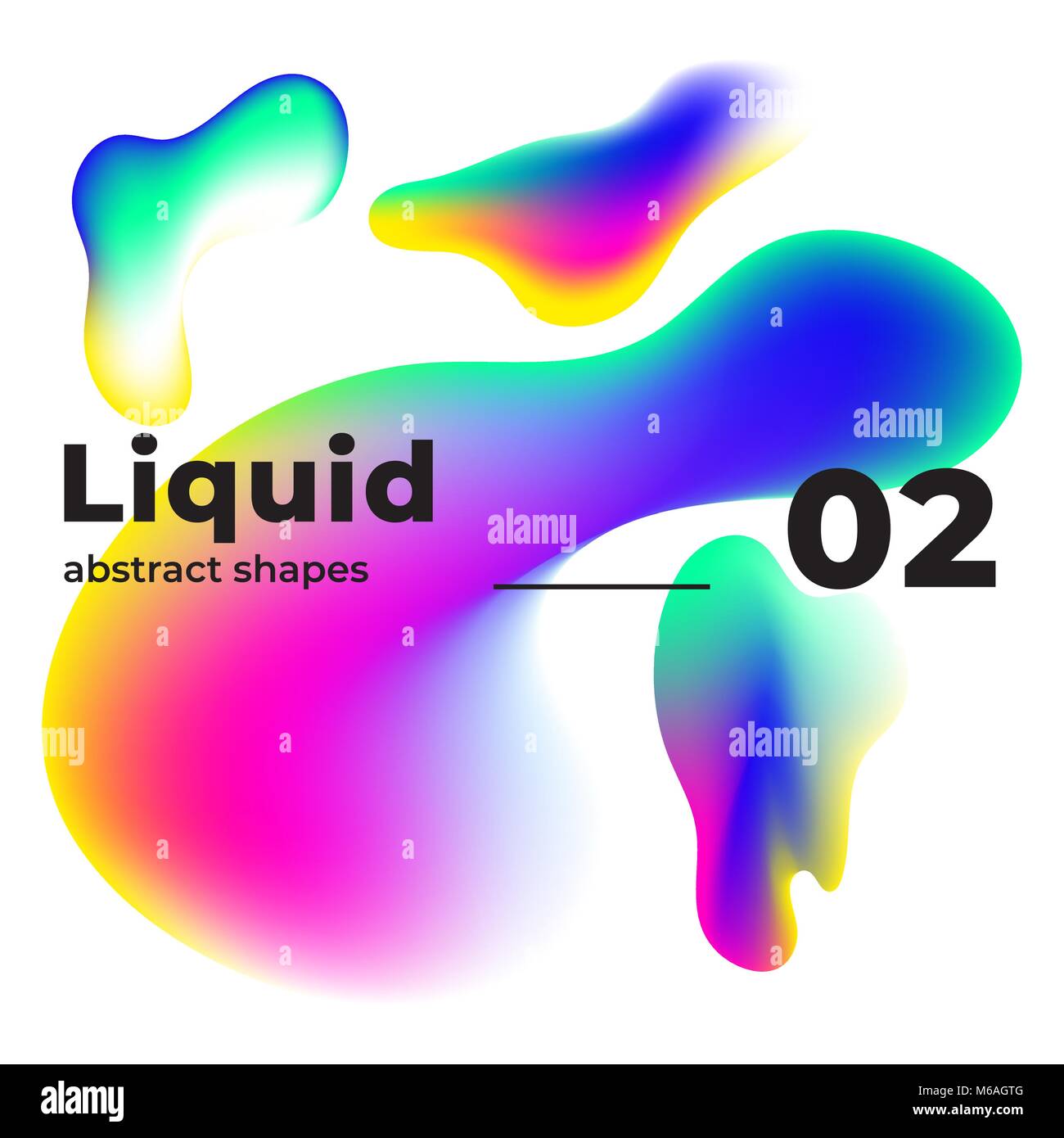 Vecteur liquide formes colorées de l'encre multicolore Illustration de Vecteur