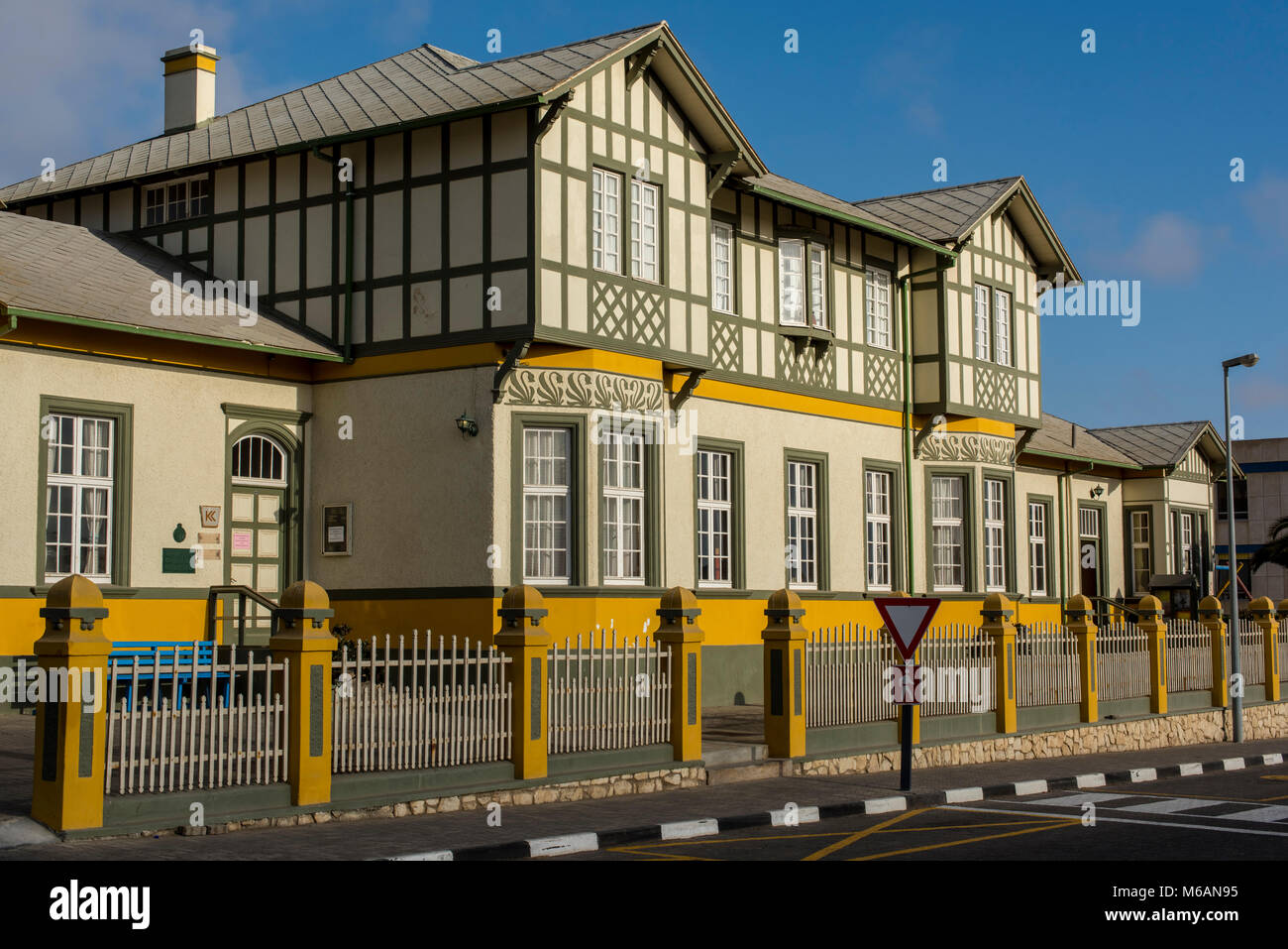 Woermann Haus, bâtiment colonial allemand historique, Swakopmund, Erongo, Namibie Provinz Banque D'Images