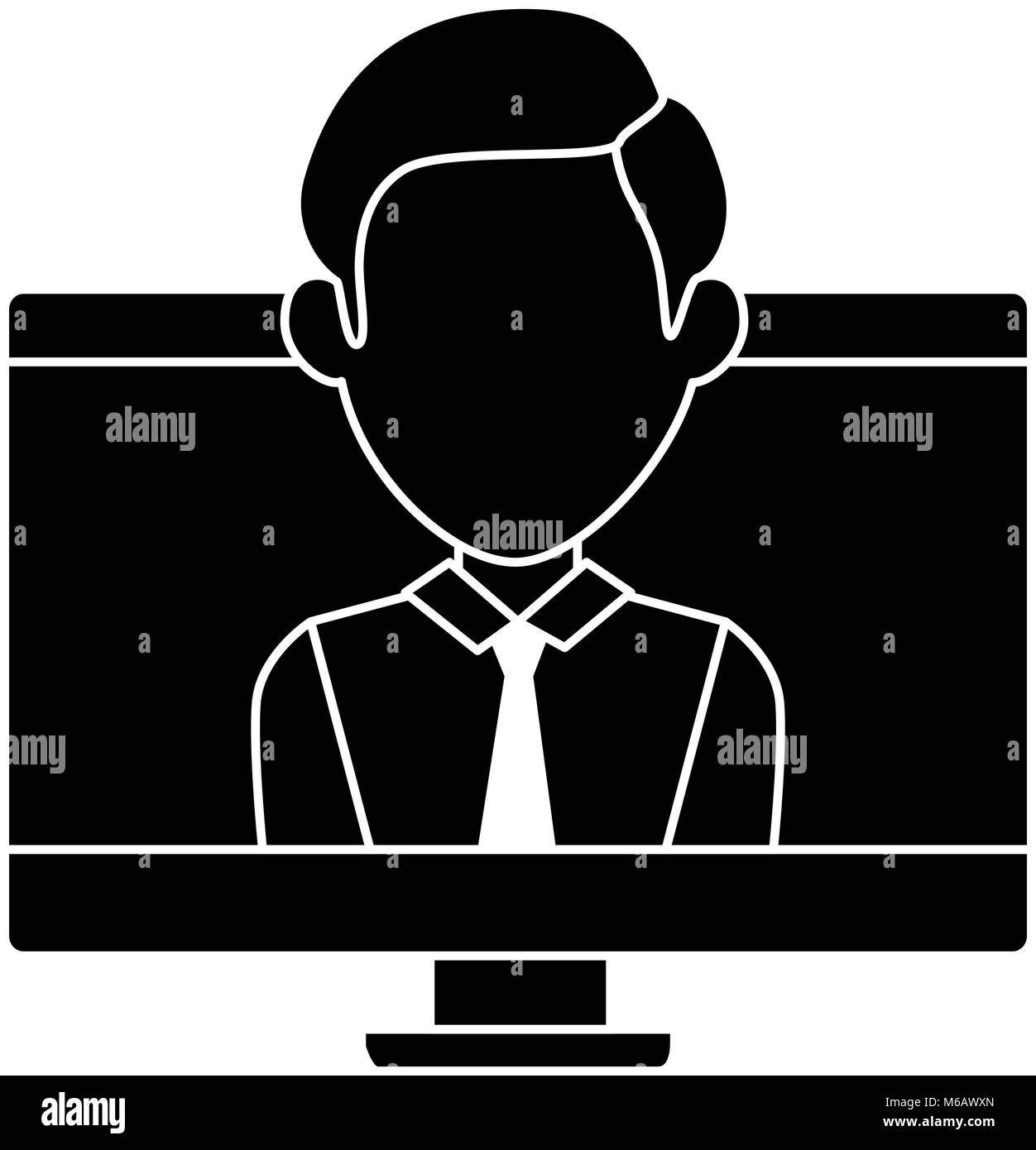L'écran de l'ordinateur avec l'utilisateur Illustration de Vecteur